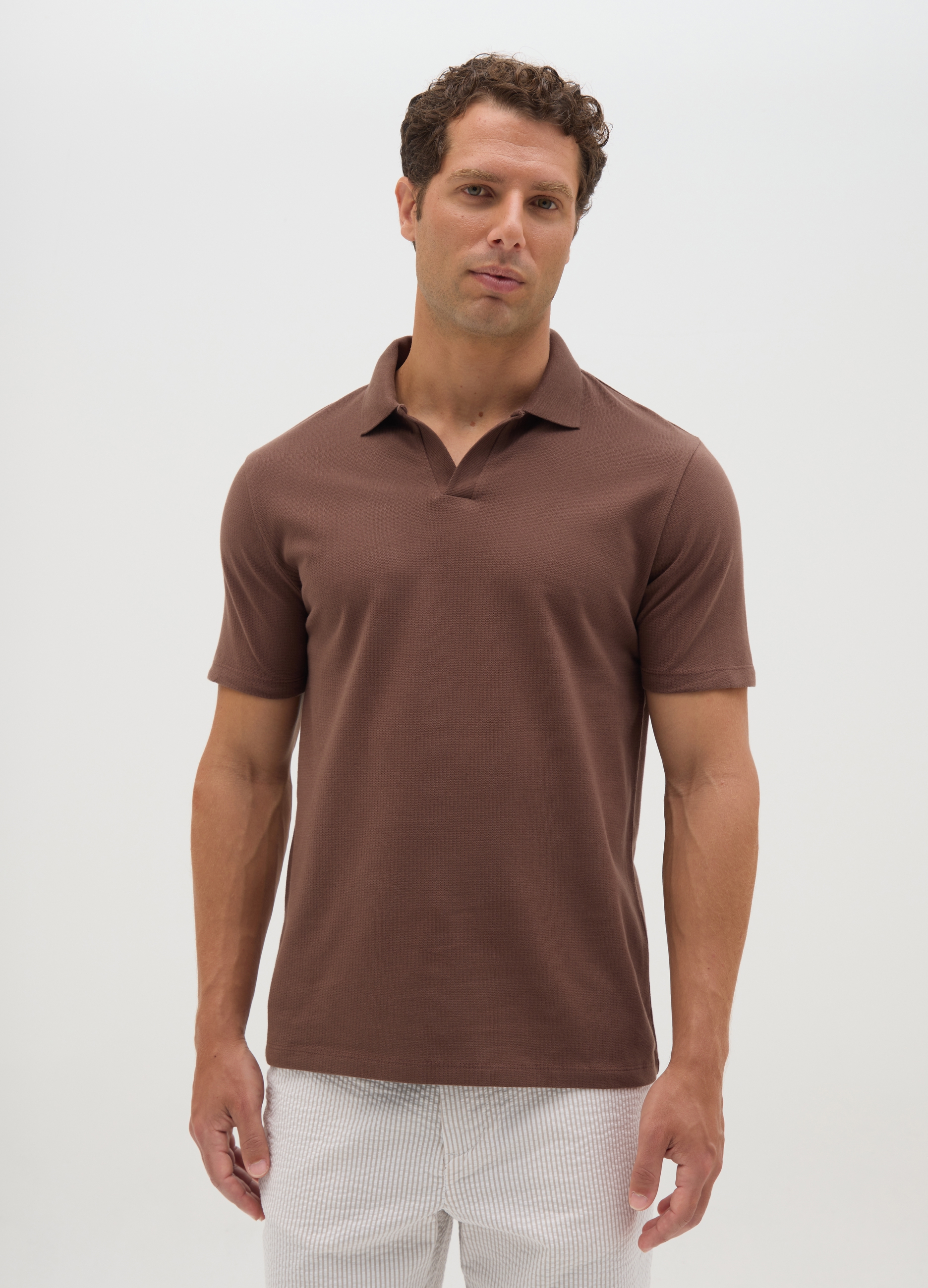 OVS , Polo Da Uomo In Puro Cotone Marrone Regular Fit, Marrone, Taglia: XXL