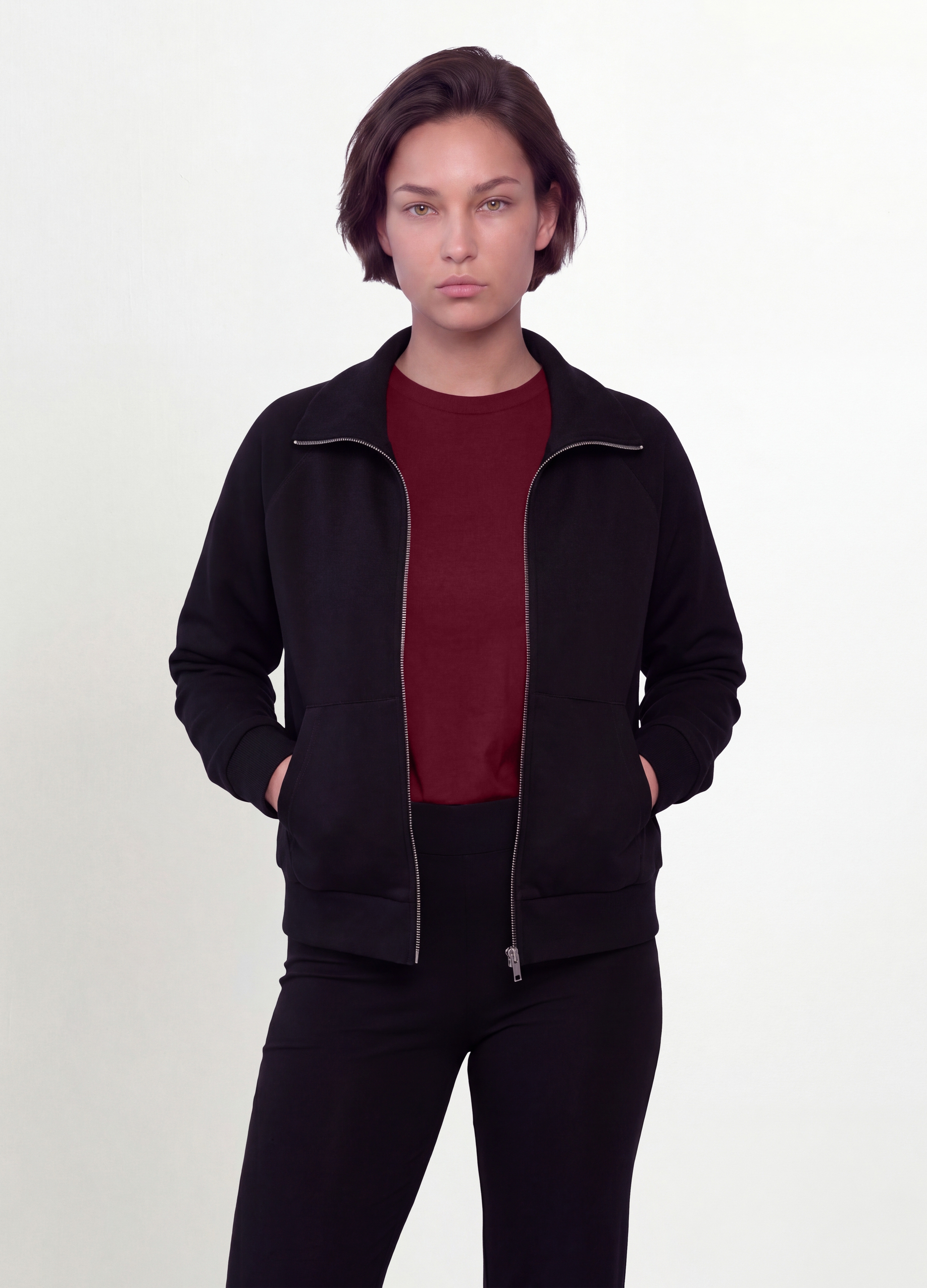 MYA, Felpa Nera In Viscosa Elasticizzata Con Dolcevita Regular Fit, Donna, Nero, Taglia: S
