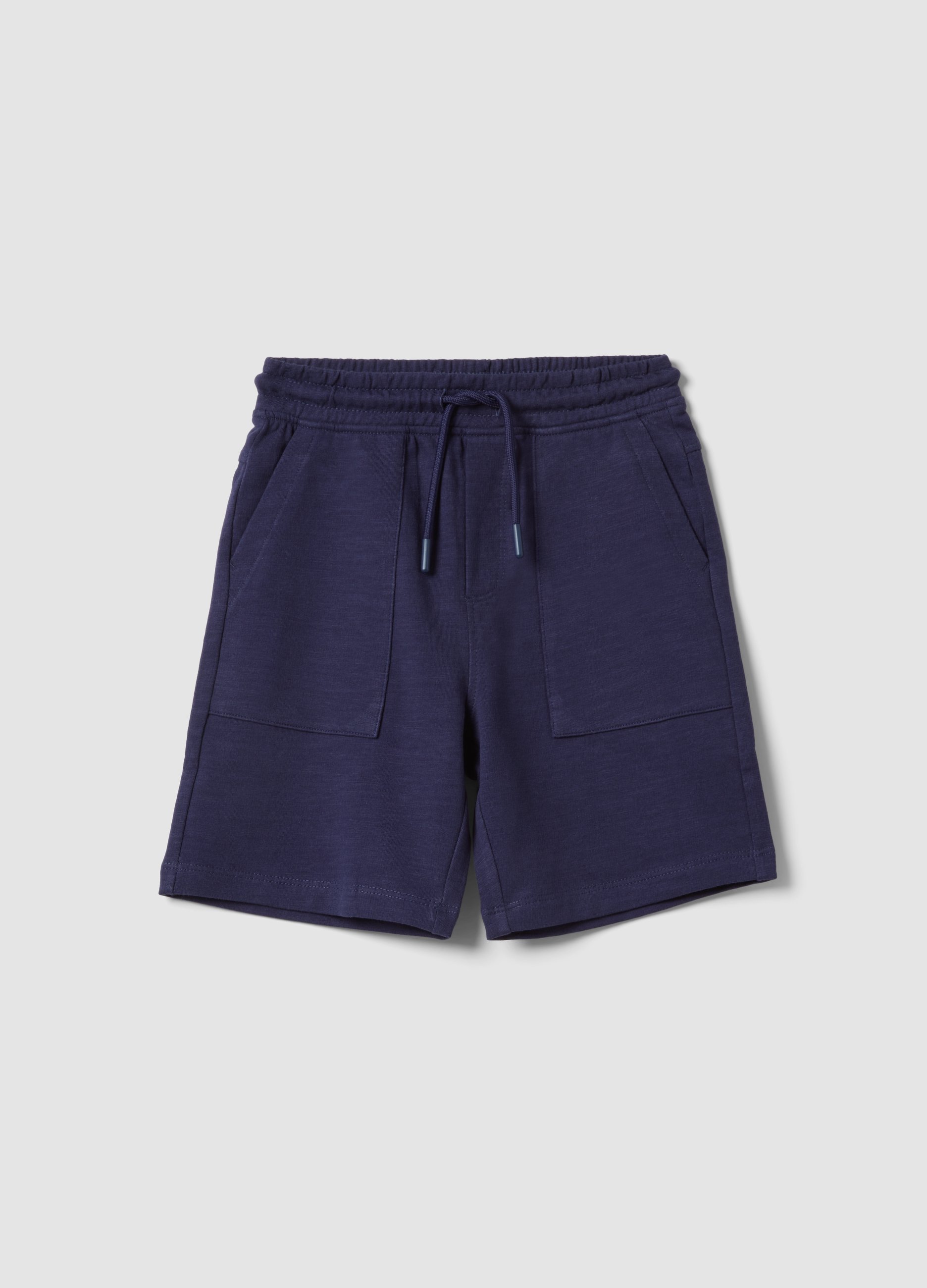 OVS KIDS, Pantaloncini Blu In Puro Cotone Da Bambino Con Vita Elasticizzata, Niño, Azul oscuro, Talla: 8-9