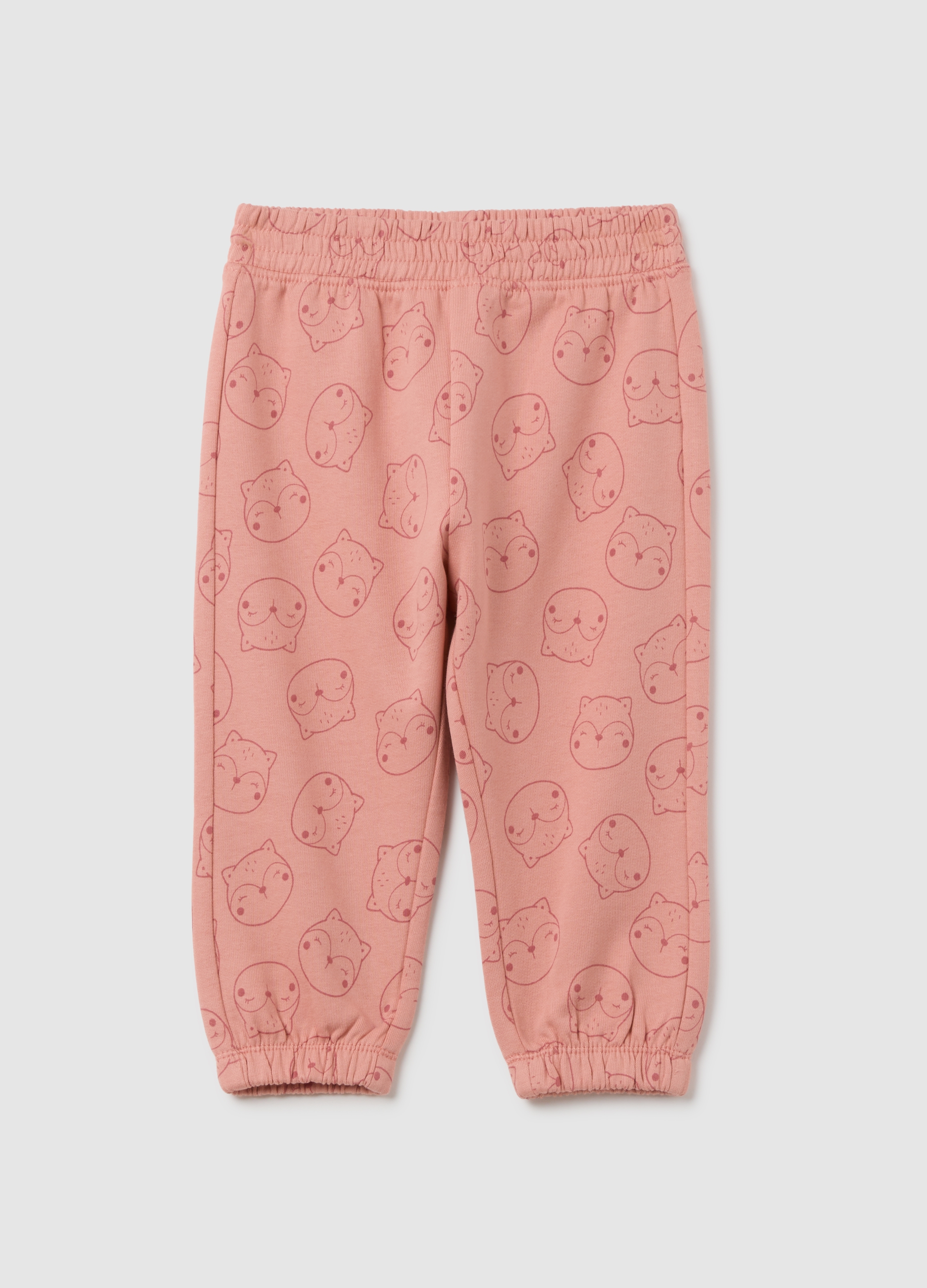 Pantaloni Da Bambina In Puro Cotone Rosa Con Stampa Di Animali, Niña, Rosa Claro, Talla: 24-30