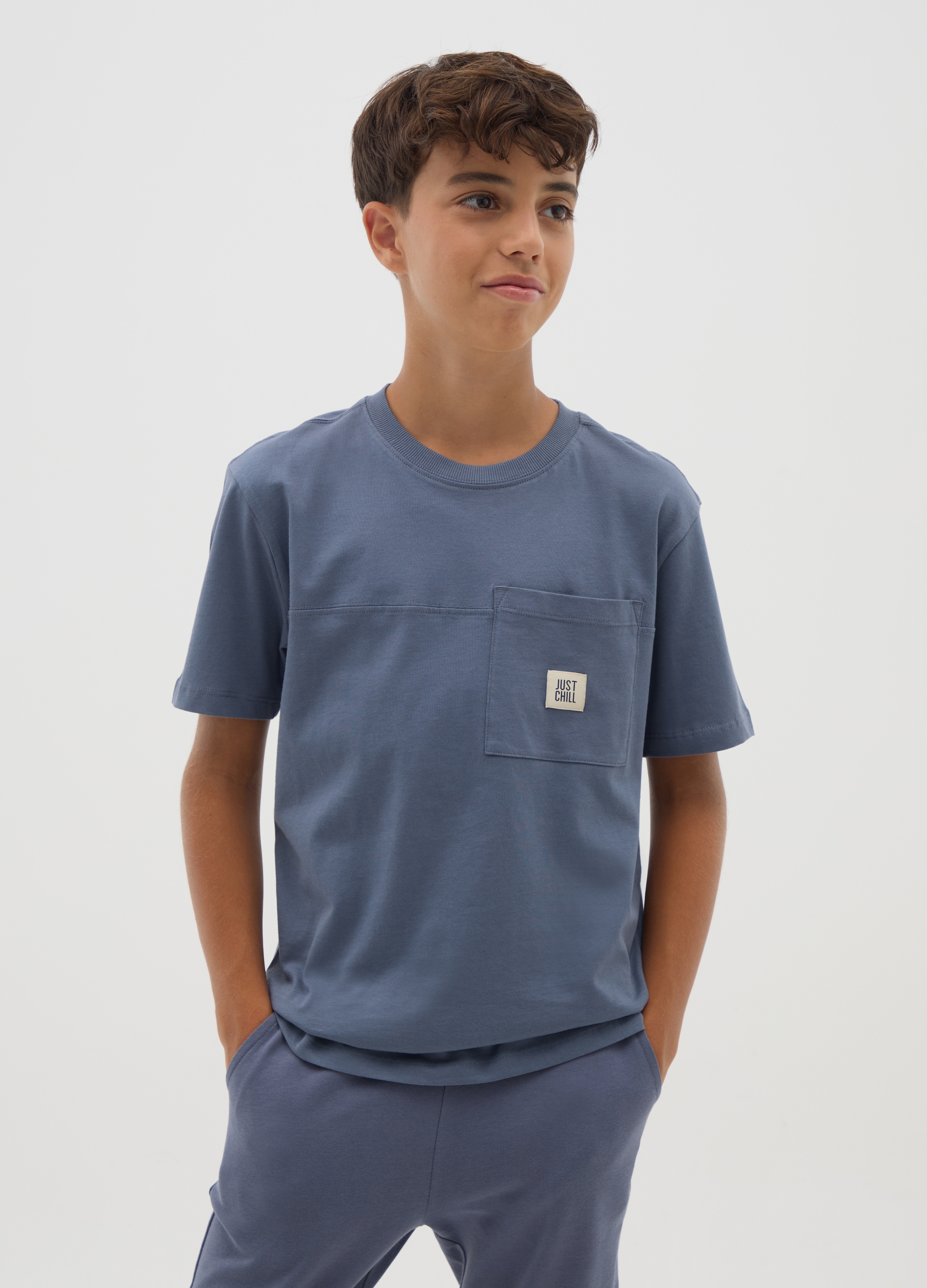 OVS, Jungen T-shirt Aus Reiner Baumwolle In Blau, Regular Fit, Junge, Blu Bluette, Größe: 10-11