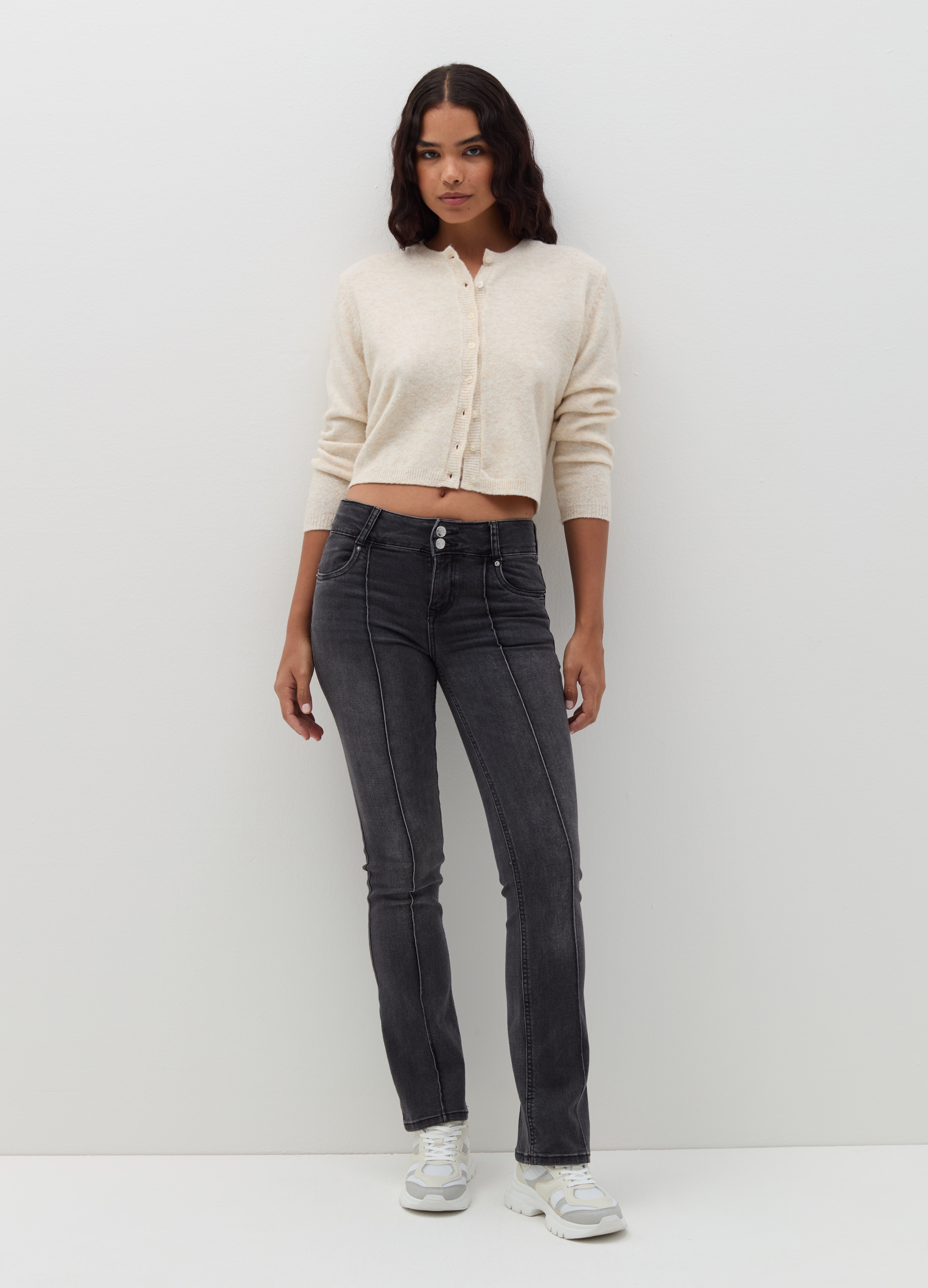 B.ANGEL, Cárdigan De Punto Suave, Mujer, Beige Jaspeado, Talla: 36