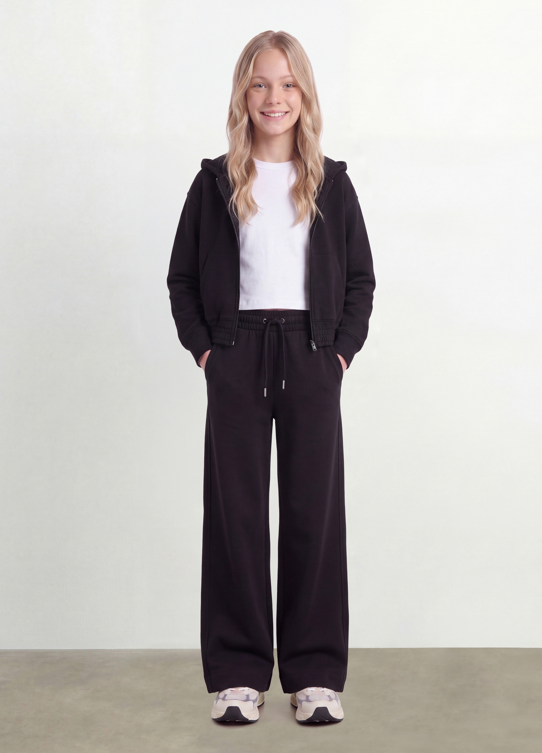 OVS KIDS, Pantaloni Neri Culotte In Puro Cotone Organico Per Ragazza, Bambina, Nero, Taglia: 13-14