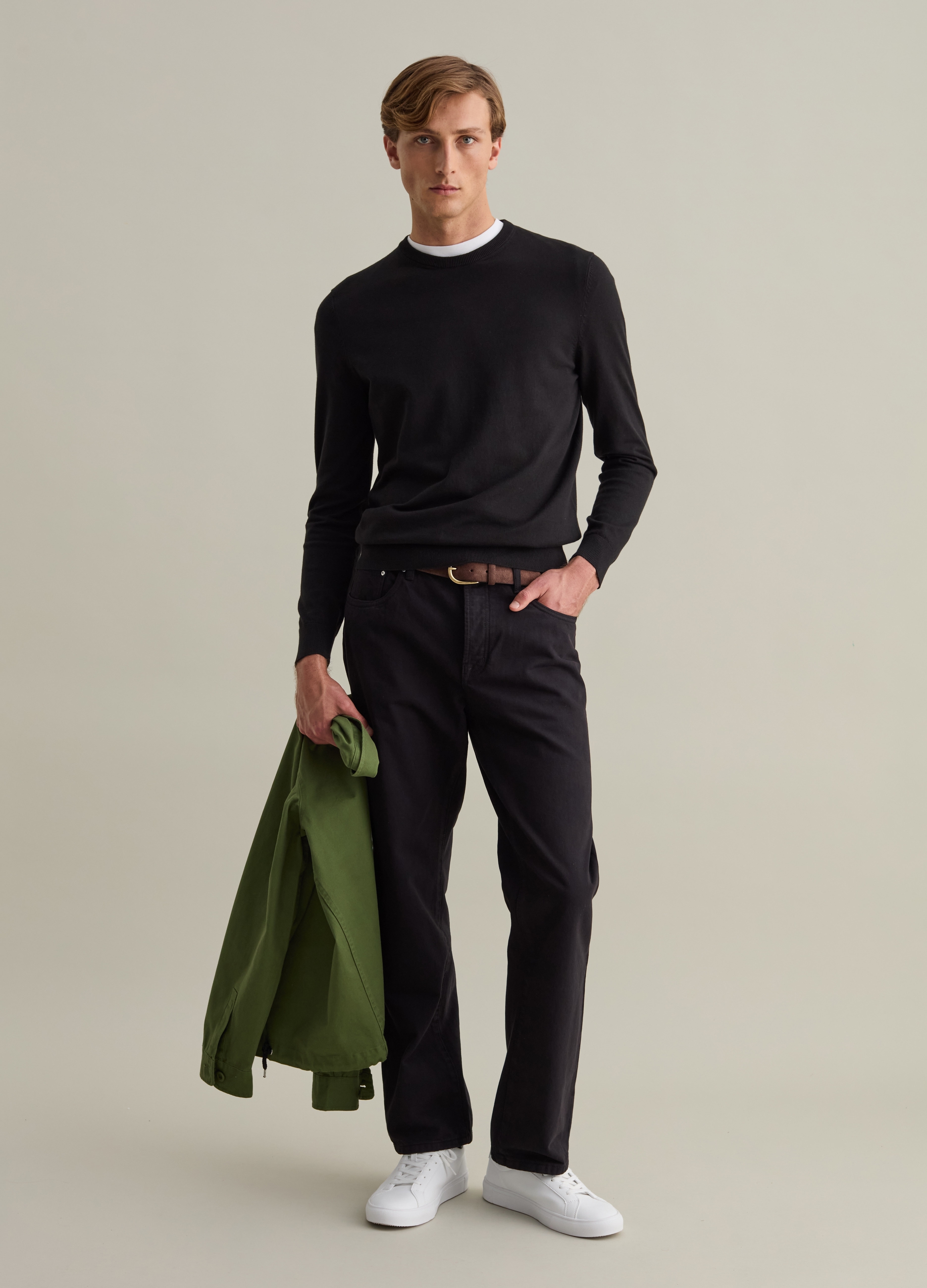 OVS, Vaqueros Straight Fit De Sarga De Algodón, Hombre, Negro, Talla: 46
