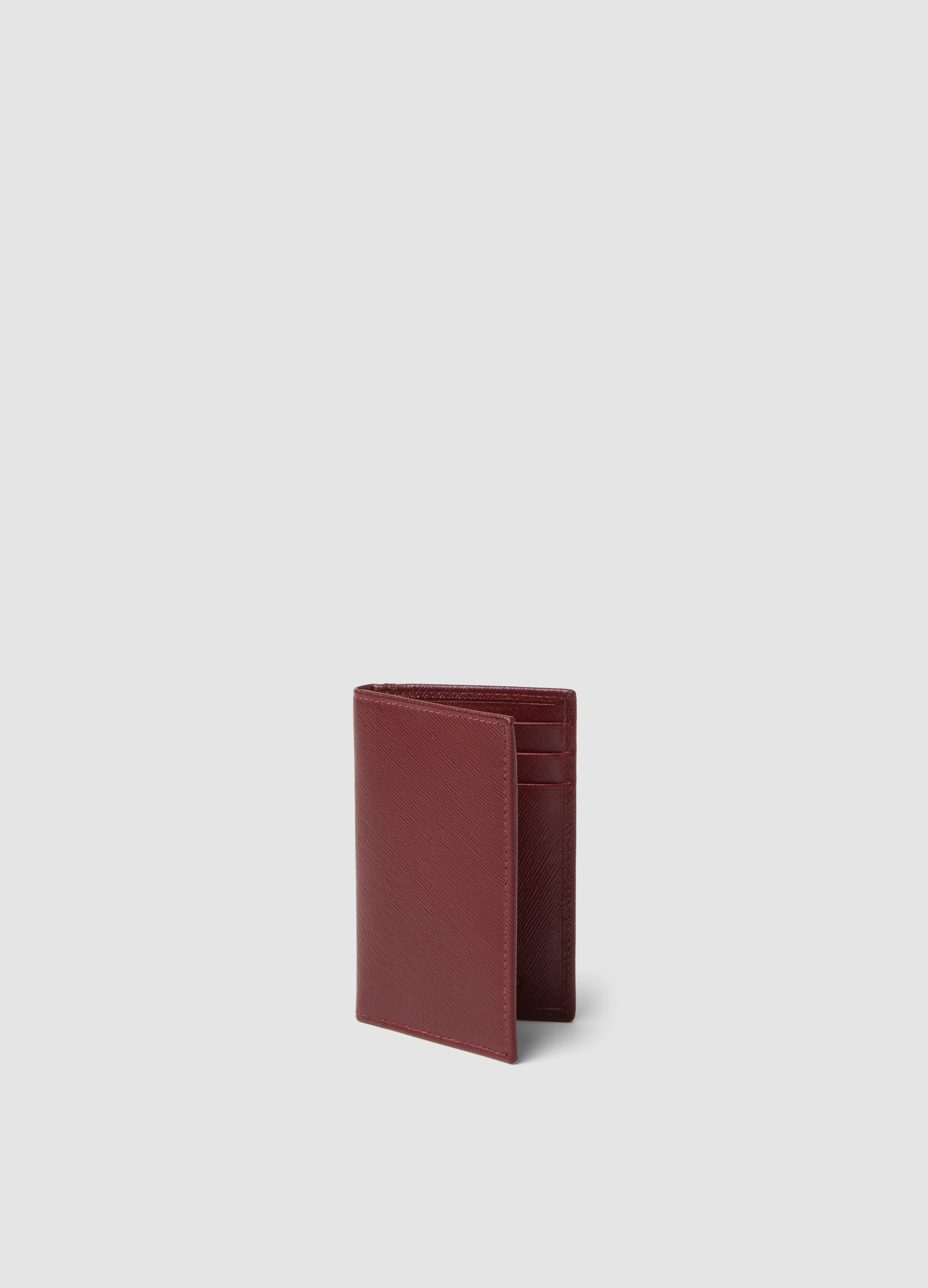 Piombo Contemporary, Portafoglio Rosso In Vera Pelle, Uomo, Rosso, Taglia: ONE SIZE