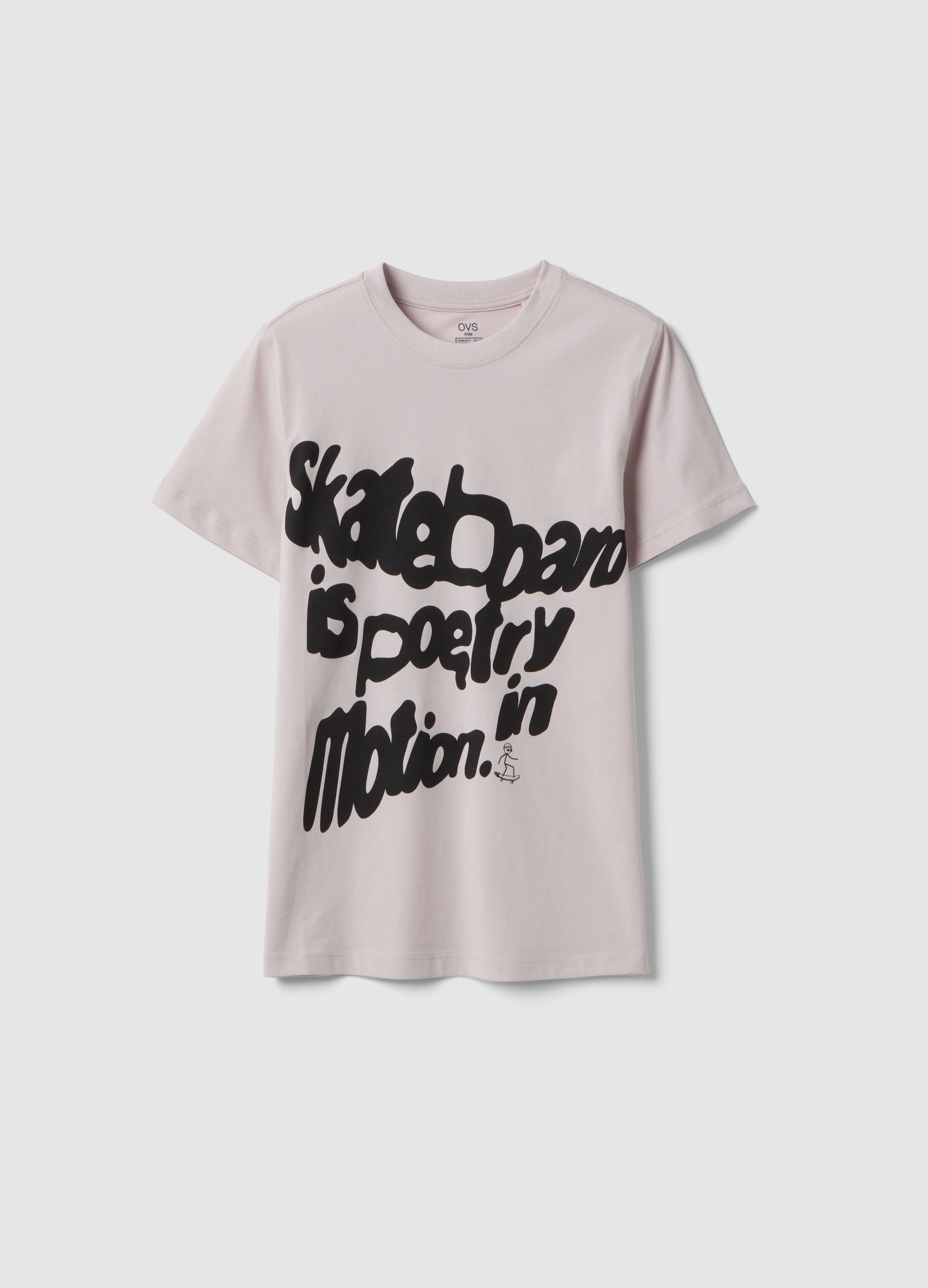 OVS KIDS, T-shirt In Puro Cotone Beige Da Ragazzo Regular Fit Con Stampa, Niño, Beige Claro, Talla: 13-14