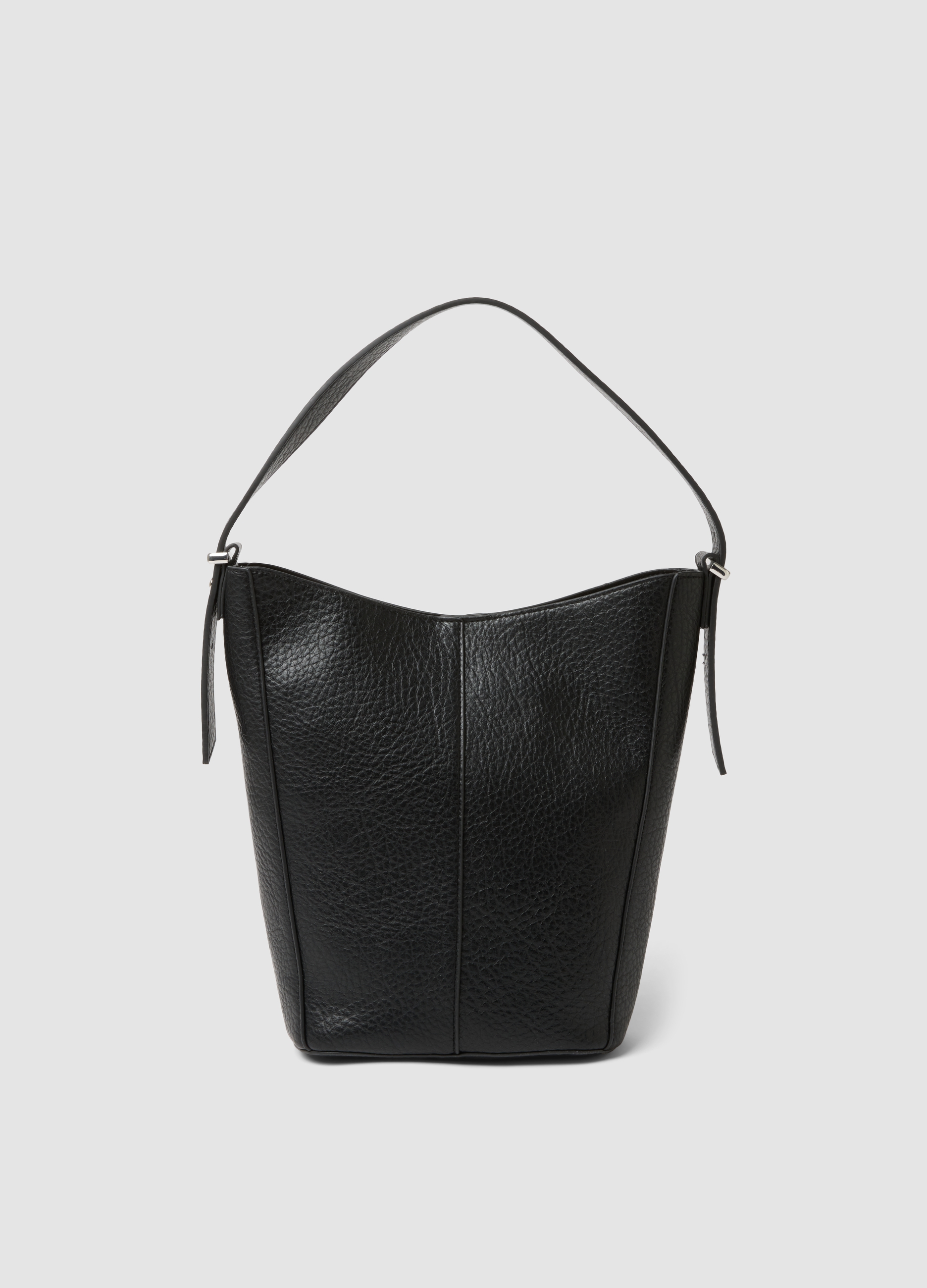 OVS, Borsa Nera A Spalla Effetto Martellato, Donna, Nero, Taglia: ONE SIZE