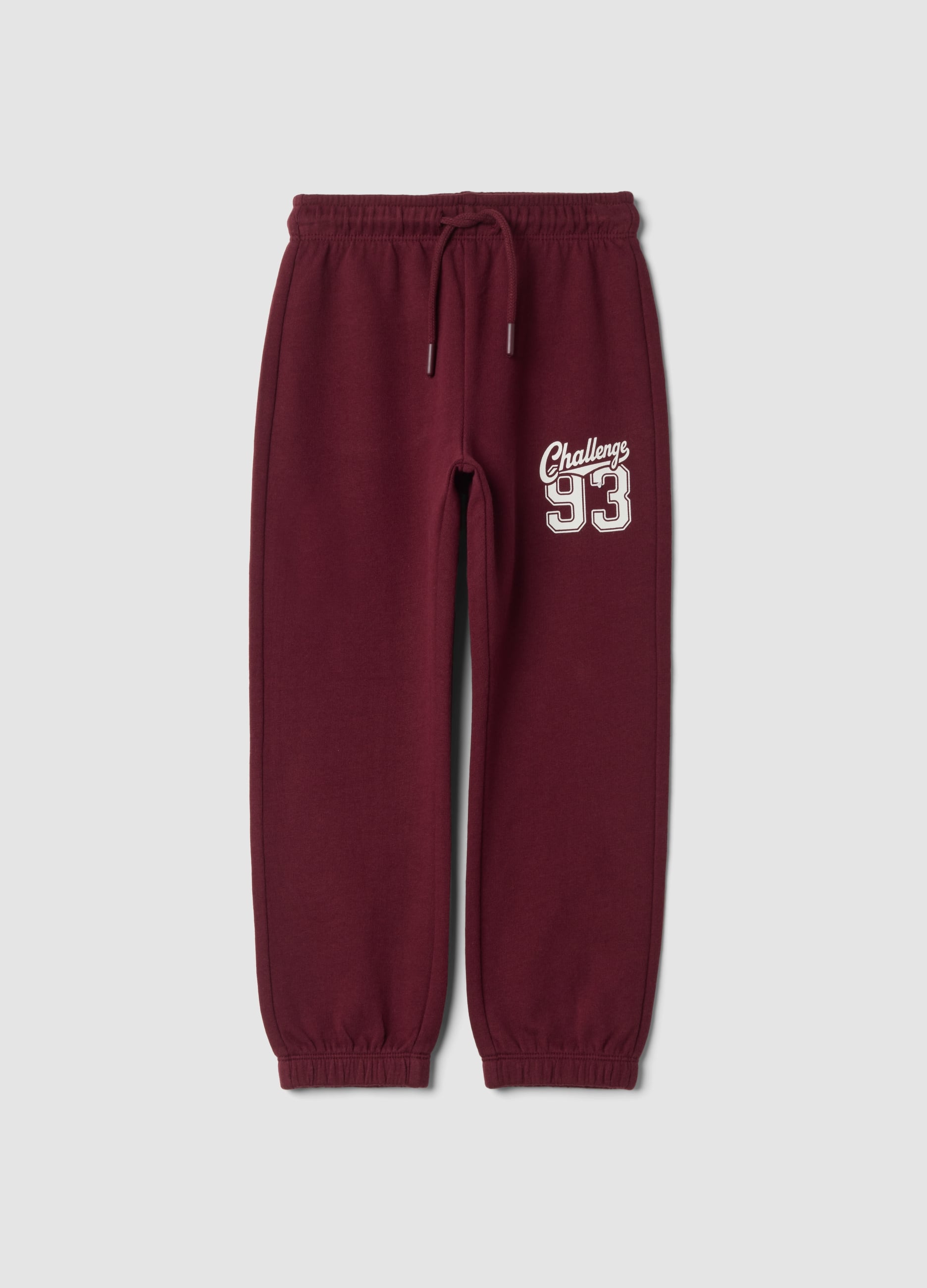 OVS KIDS, Pantaloni Jogger Rossi In Puro Cotone Con Stampa, Bambino, Rosso, Taglia: 4-5