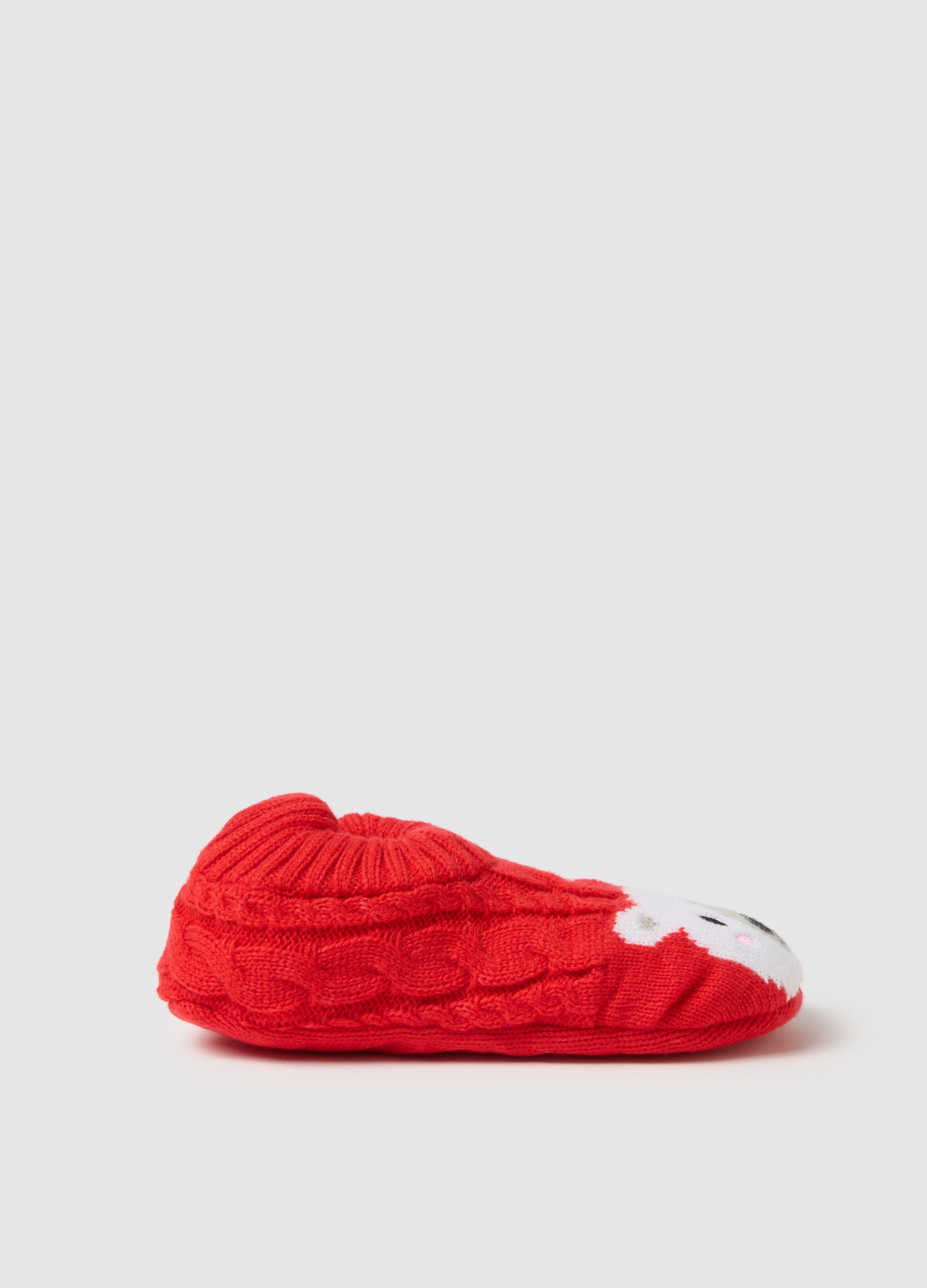 Pantuflas Rojas De Mezcla De Algodón Con Estampado, Hombre, Blanco/rojo, Talla: 43/46