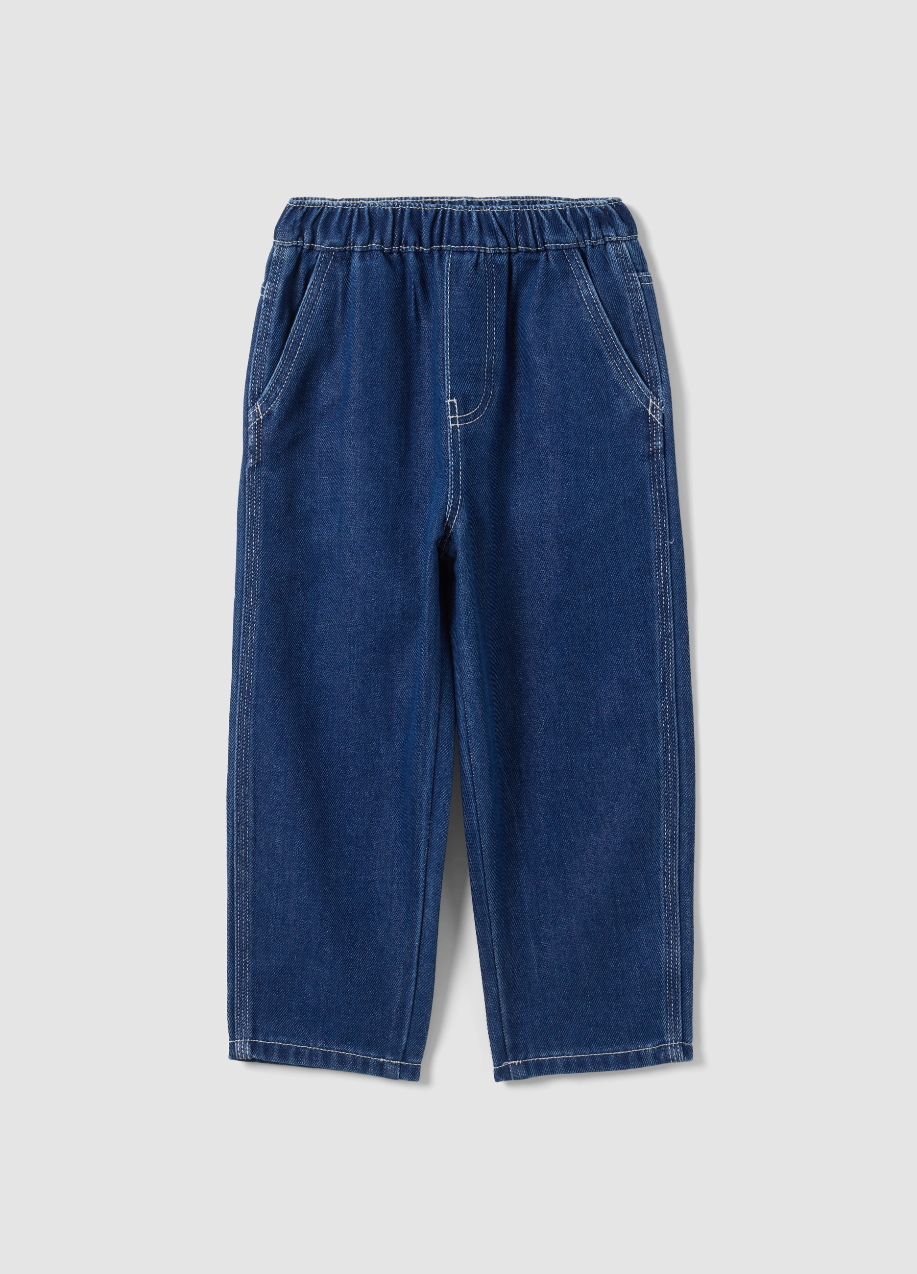 REPUBLIC OF DENIM, Jogger Blu In Misto Cotone E Viscosa Con Vita Elasticizzata Per Bambino, Blu, Taglia: 5-6