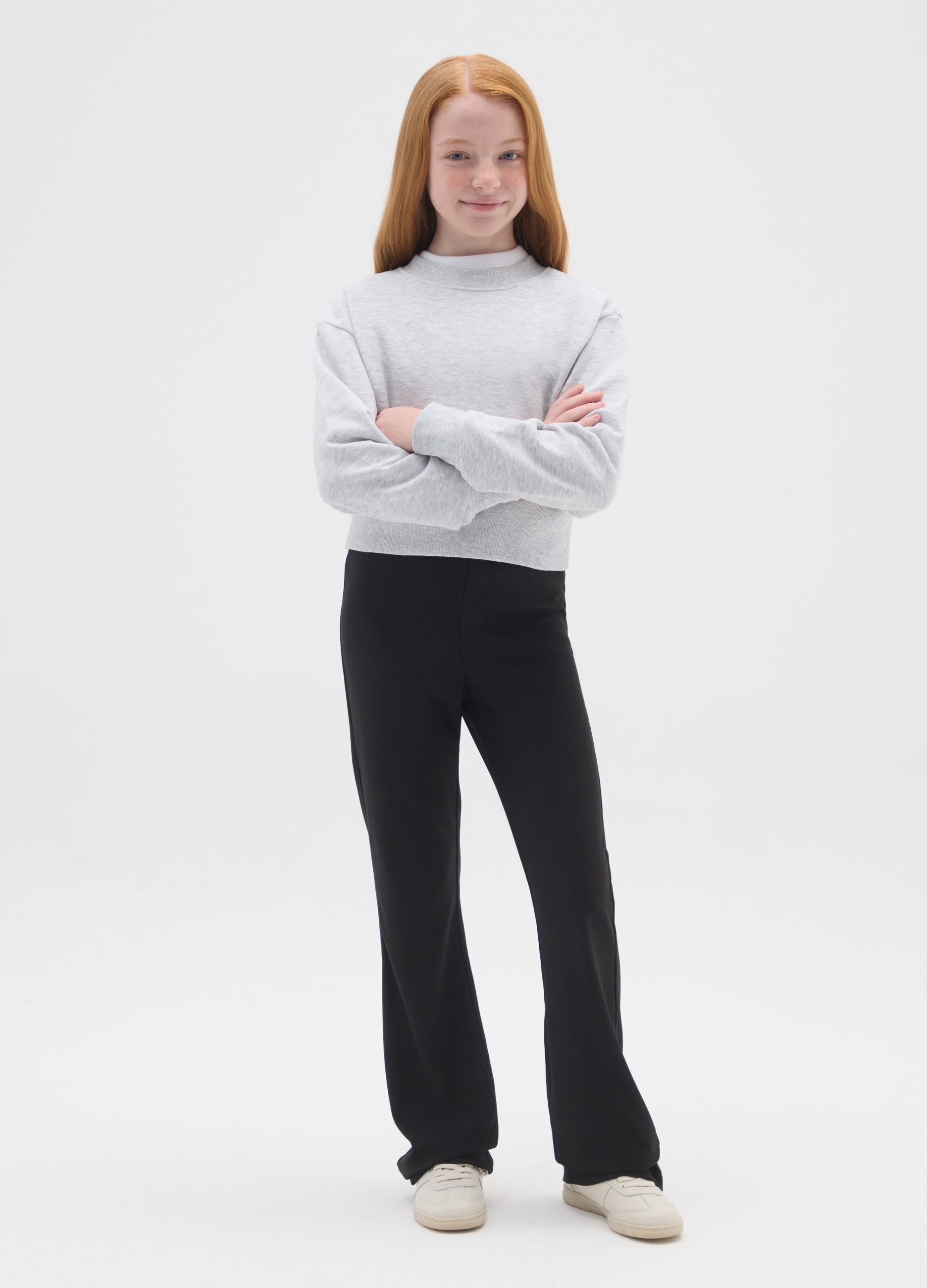 OVS KIDS, Leggings Flare Neri Da Ragazza In Misto Elasticizzato, Bambina, Nero, Taglia: 14-15