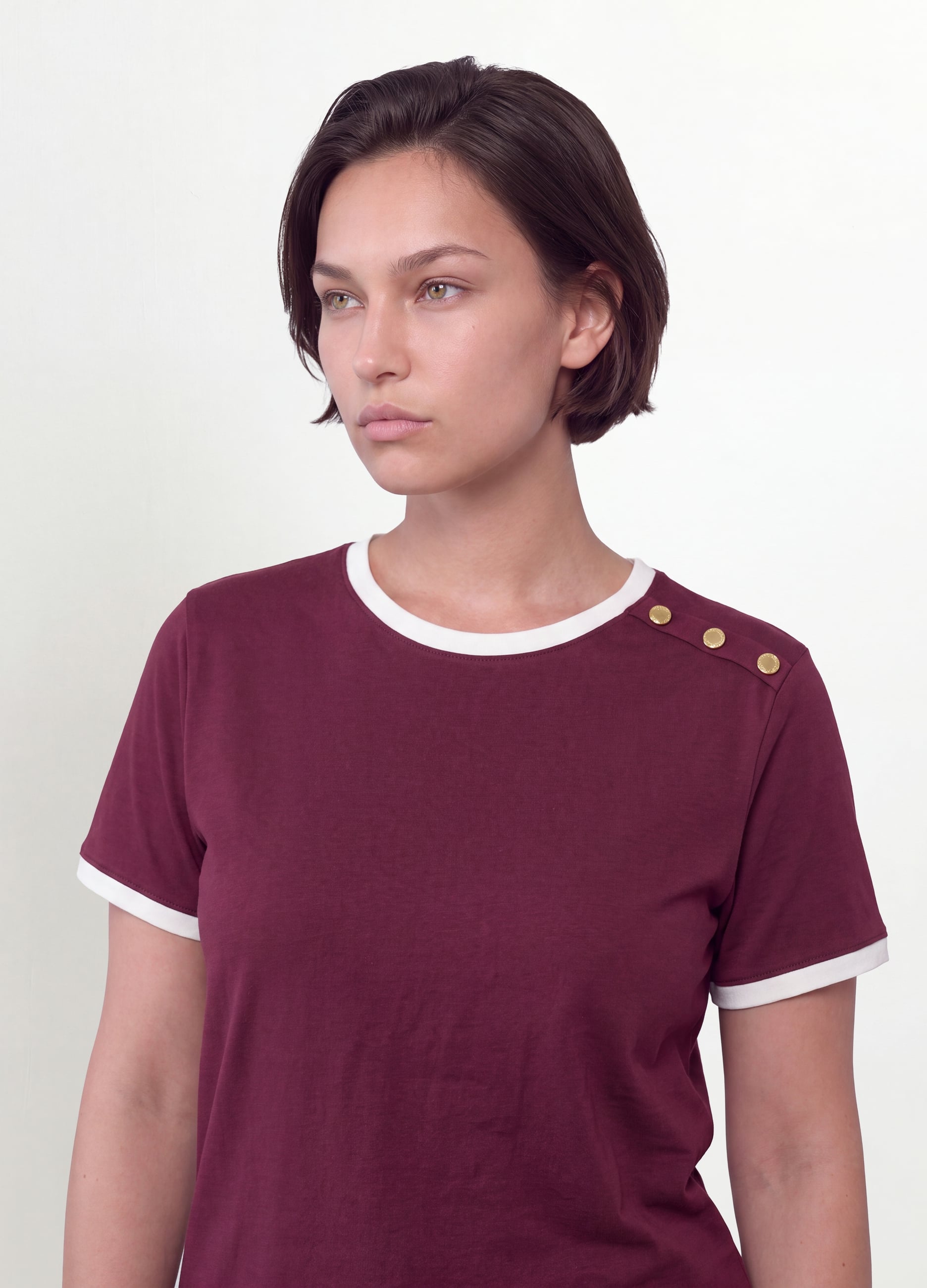 MYA, T-shirt Rossa In Puro Cotone Con Bottoni Regular Fit, Donna, Rosso, Taglia: XL