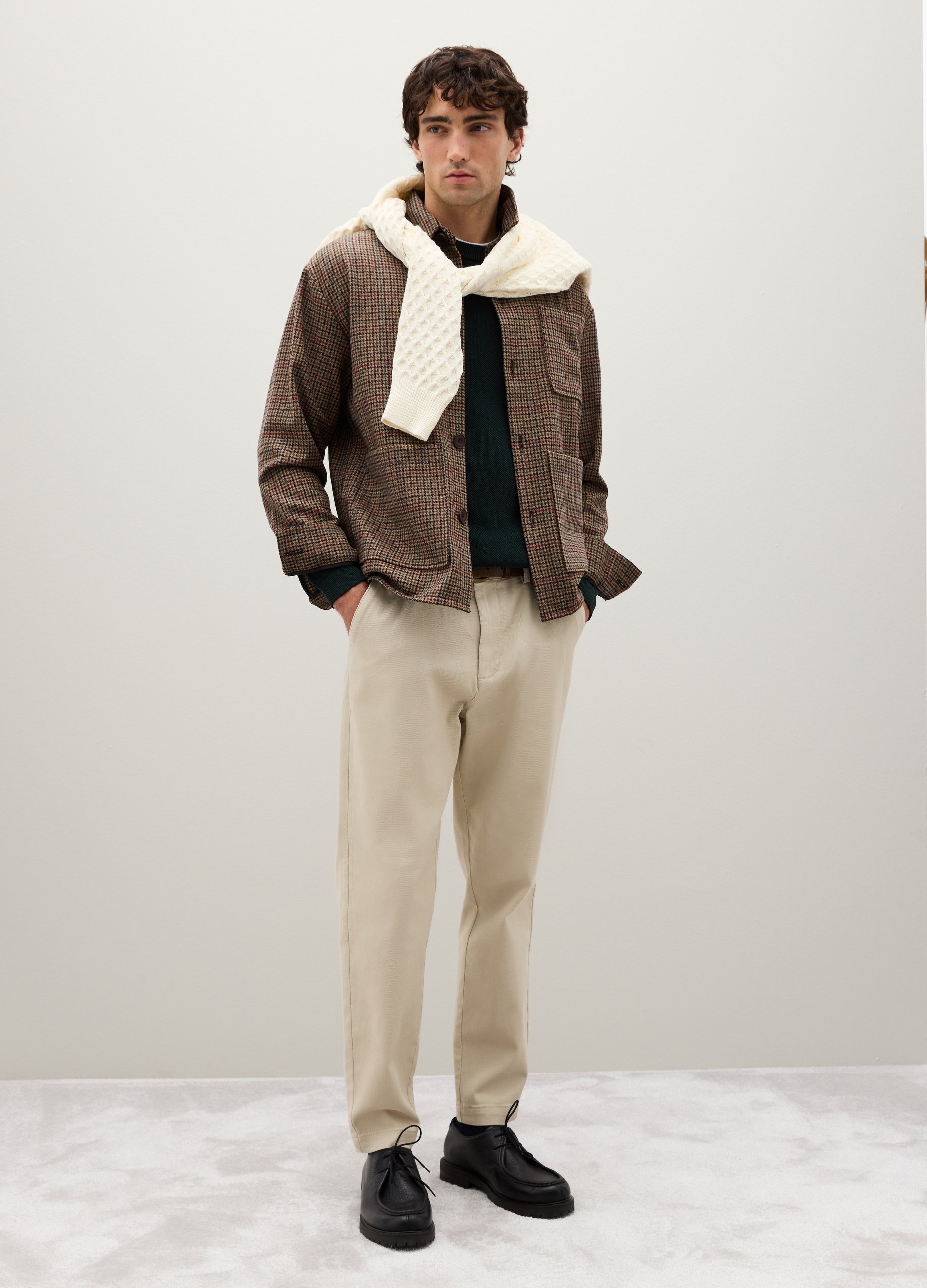 OVS, Chaqueta Marrón A Cuadros Con Cremallera, Hombre, Beige/Marrón, Talla: XXL