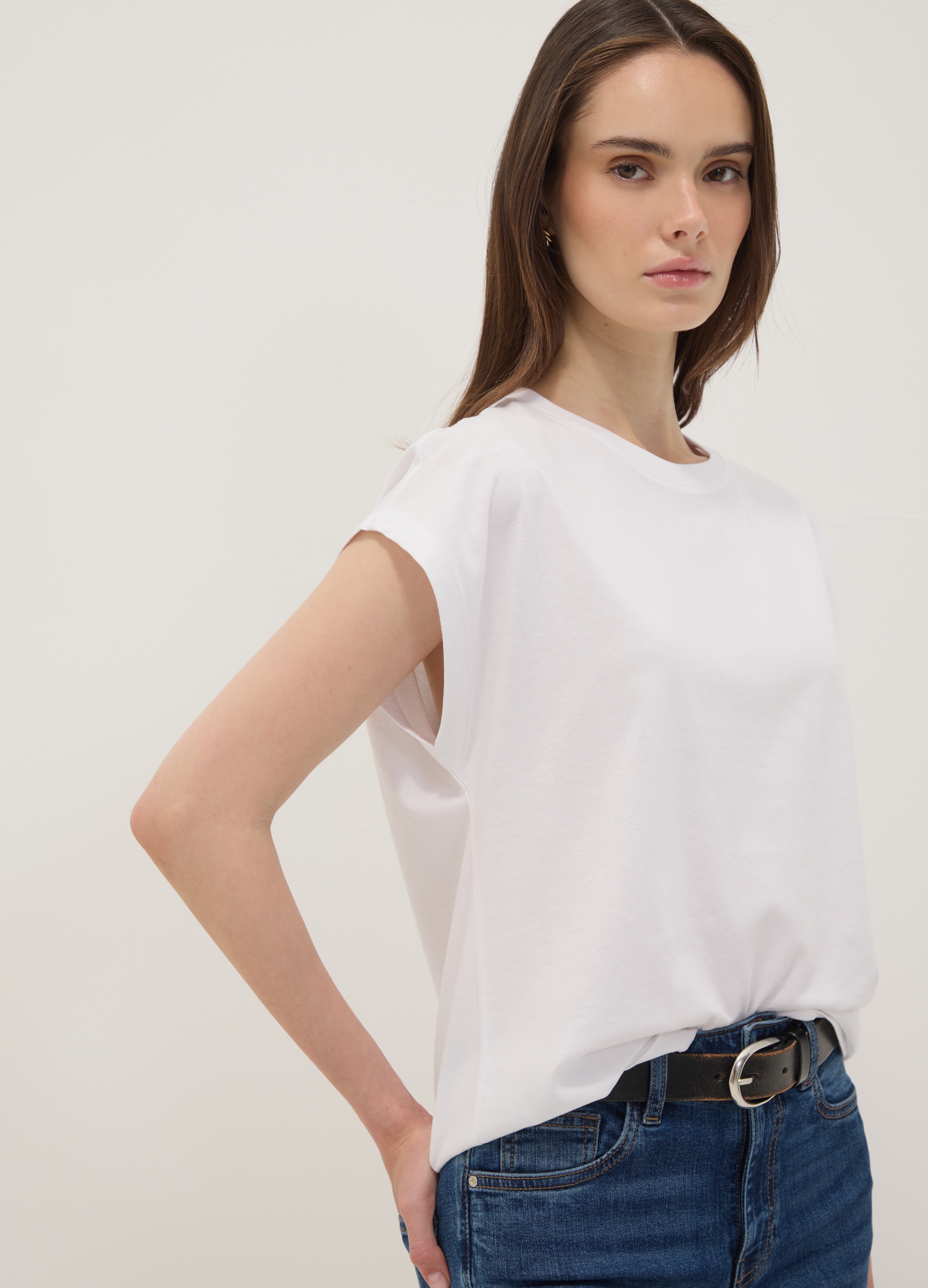 OVS, T-shirt Bianca In Puro Cotone A Maniche Corte Regular Fit, Donna, Bianco, Taglia: XL