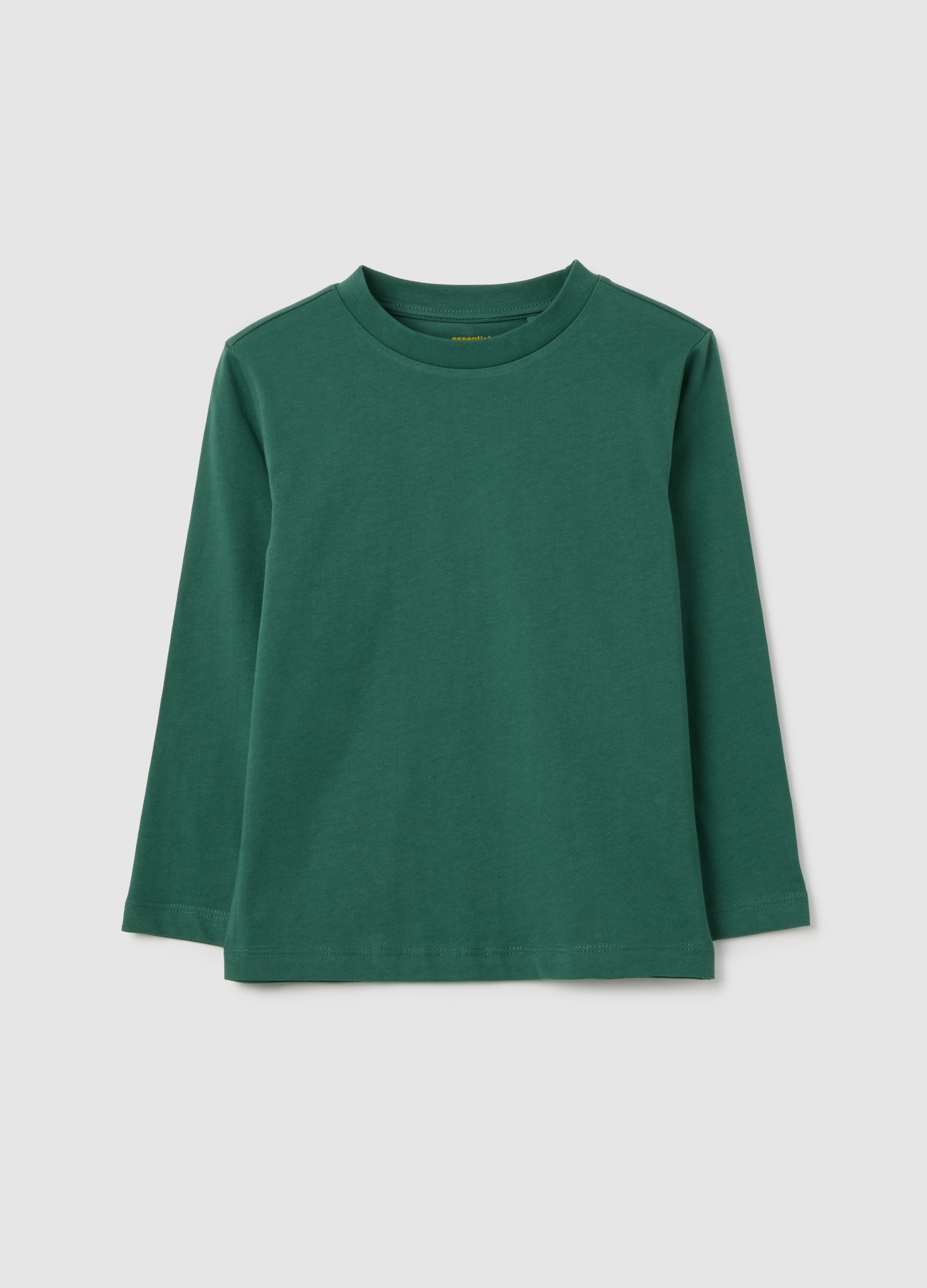 OVS, Kinder T-shirt Aus Reinem Grünen Baumwolle, Reguläre Passform, Junge, Blattgrün, Größe: 3-4