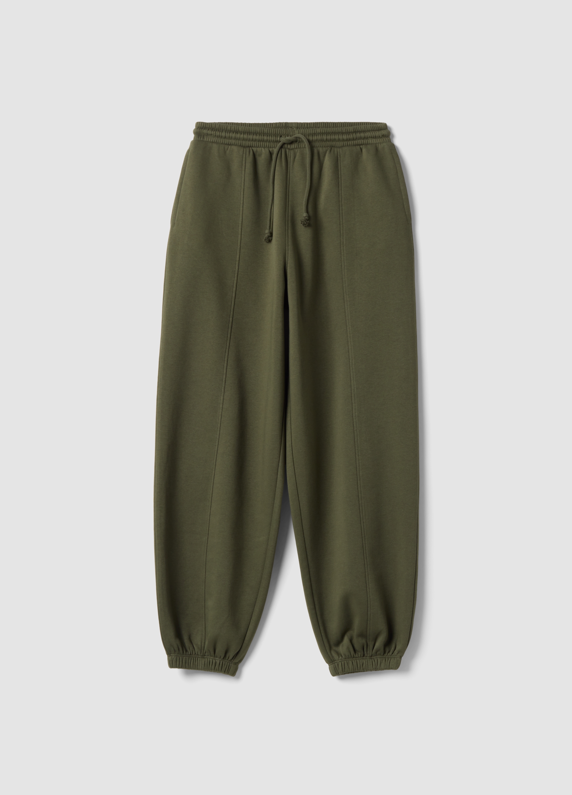 B.ANGEL, Pantaloni Jogger Verdi In Misto Cotone Con Coulisse, Donna, Verde, Taglia: L