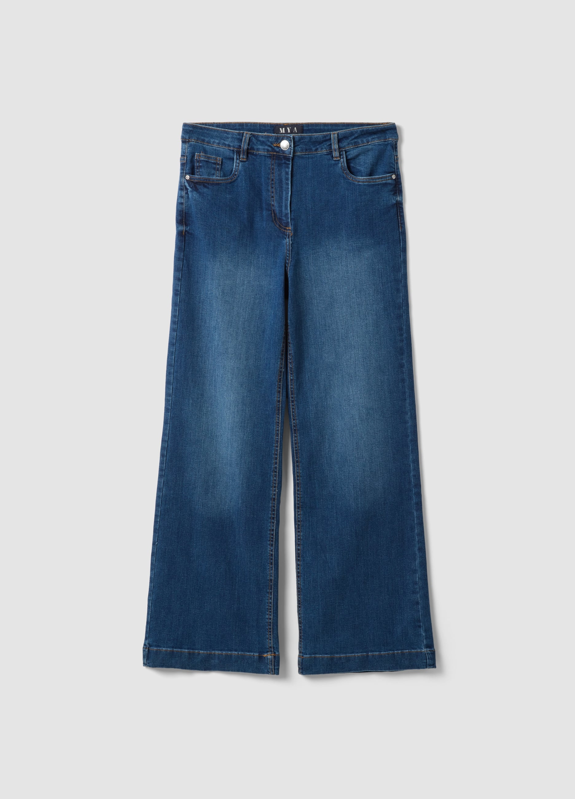 MYA, Jeans Blu Bootcut In Cotone Elasticizzato, Donna, Blu, Taglia: 49