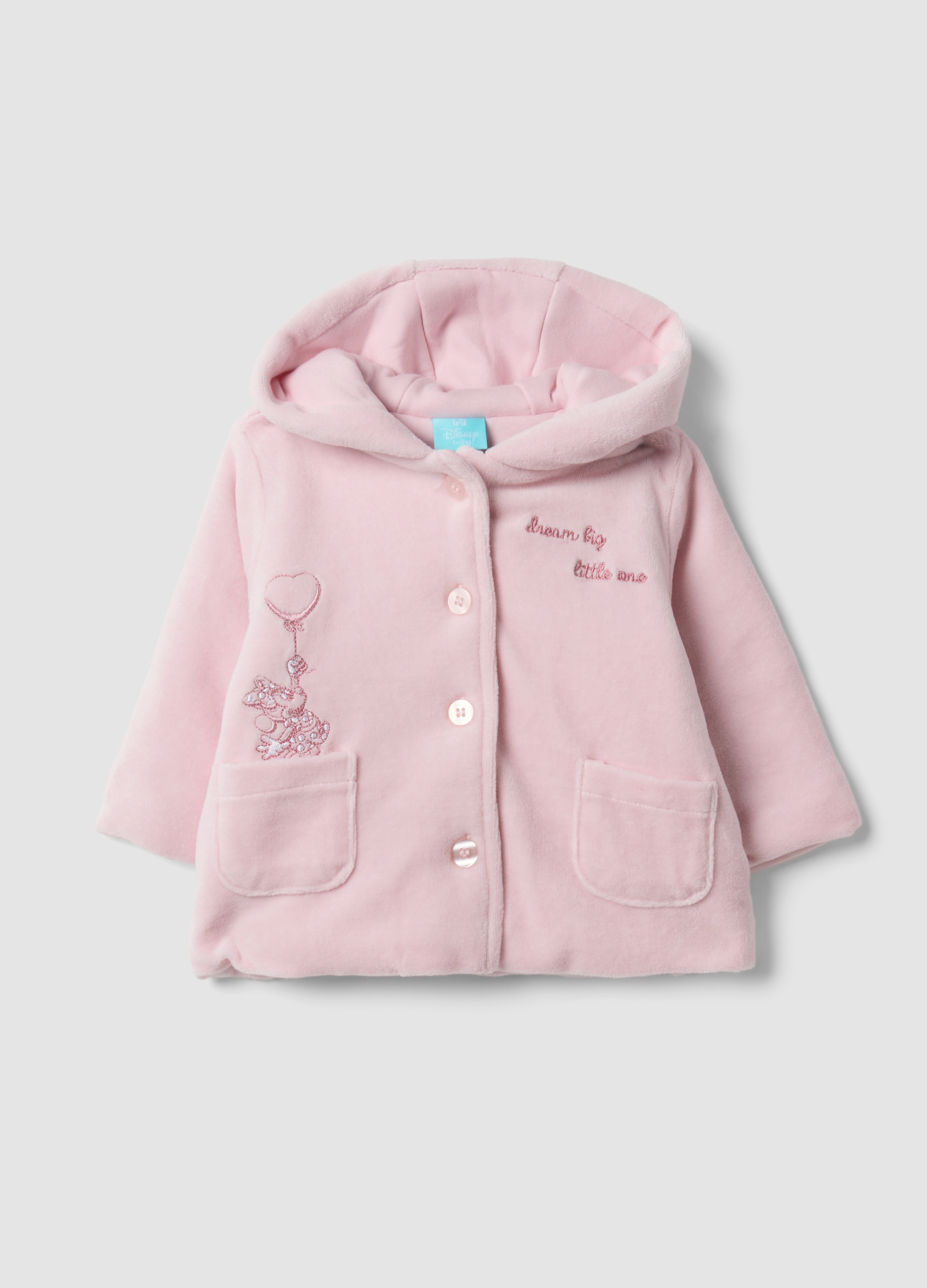 FAGOTTINO, Giacca Rosa Con Cappuccio In Misto Cotone Organico Con Ricamo Minnie Per Neonata, Rosa, Taglia: 1-3