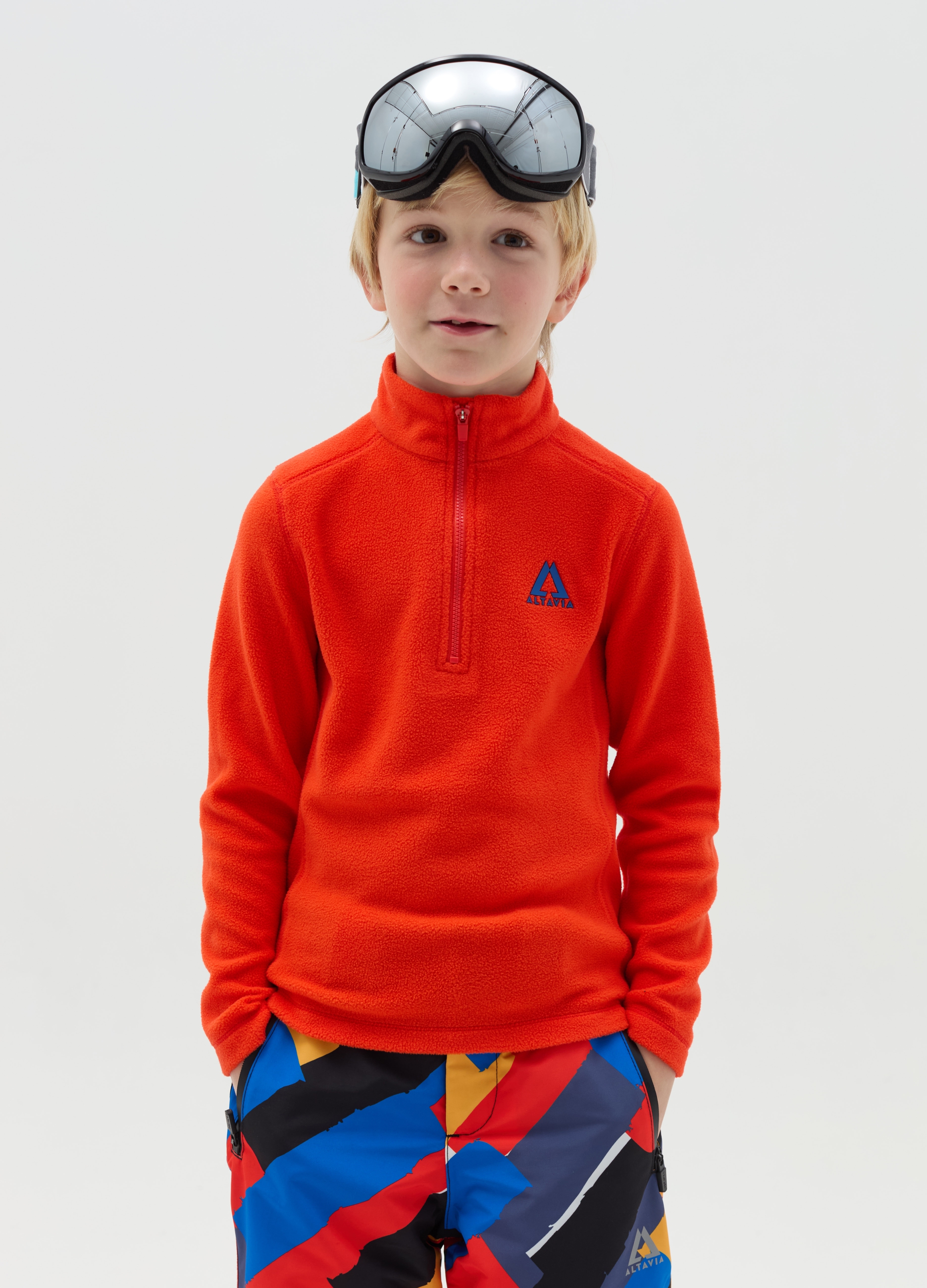 ALTAVIA, Pile Half Zip Altavia With Deborah Compagnoni, Bambino, Rosso, Taglia: 8