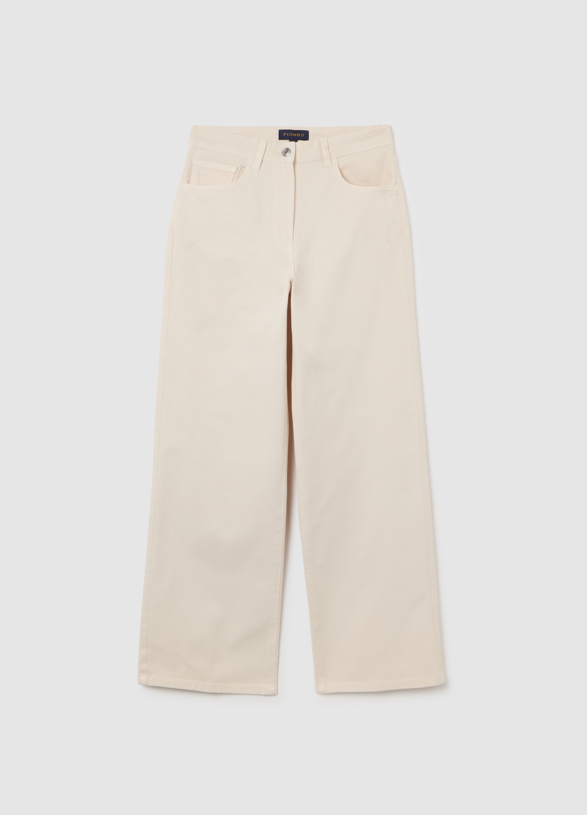 PIOMBO, Pantaloni Bianco Lana A Gamba Dritta, Mujer, Blanco suave, Talla: 38