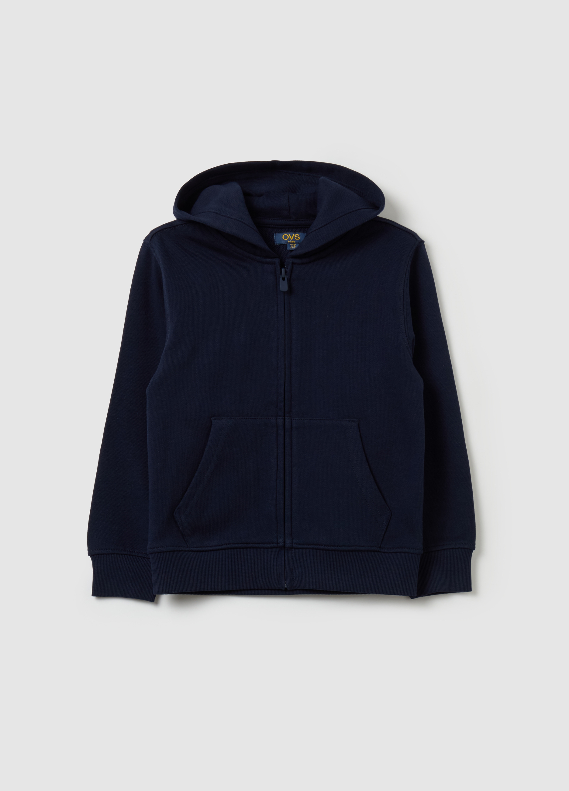 Sudadera Con Cremallera Essential De Algodón Orgánico Con Capucha, Niño, Azul Noche, Talla: 7-8
