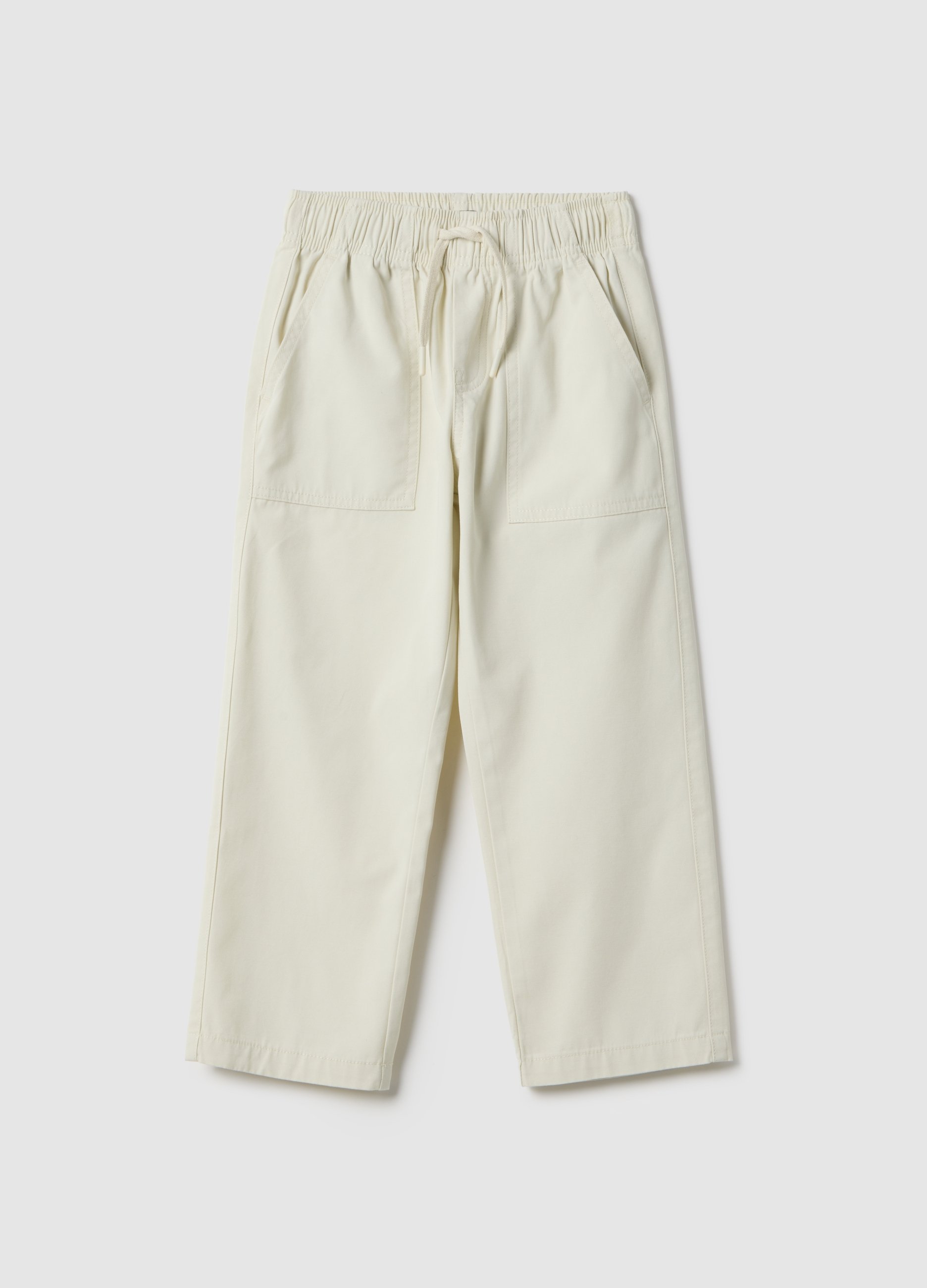 OVS KIDS, Pantalones Jogger Rectos De Puro Algodón Beige Para Niños, Niño, Beige Jaspeado, Talla: 5-6