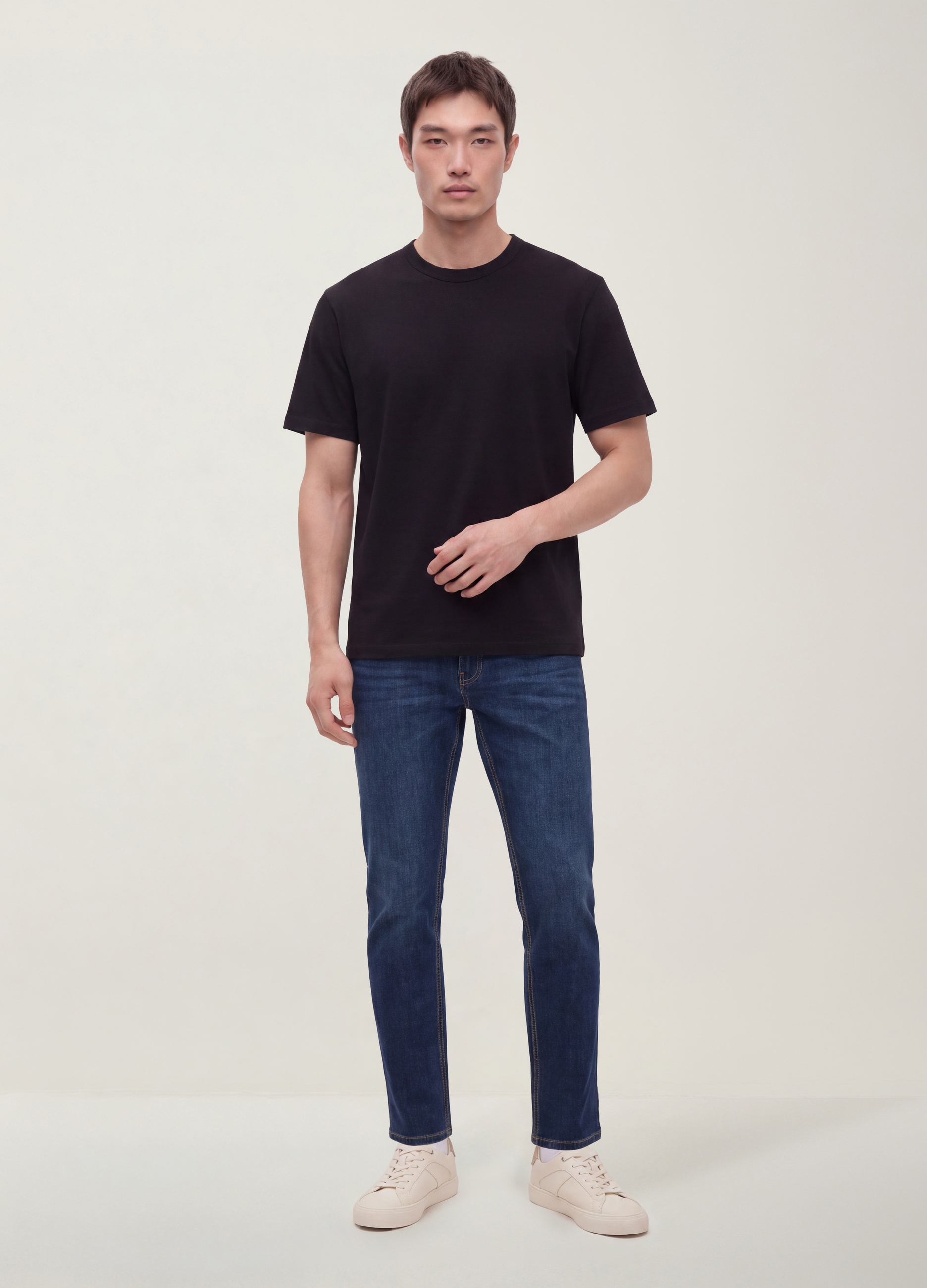OVS, T-shirt Nera In Puro Cotone A Girocollo Relaxed Fit, Uomo, Nero, Taglia: L