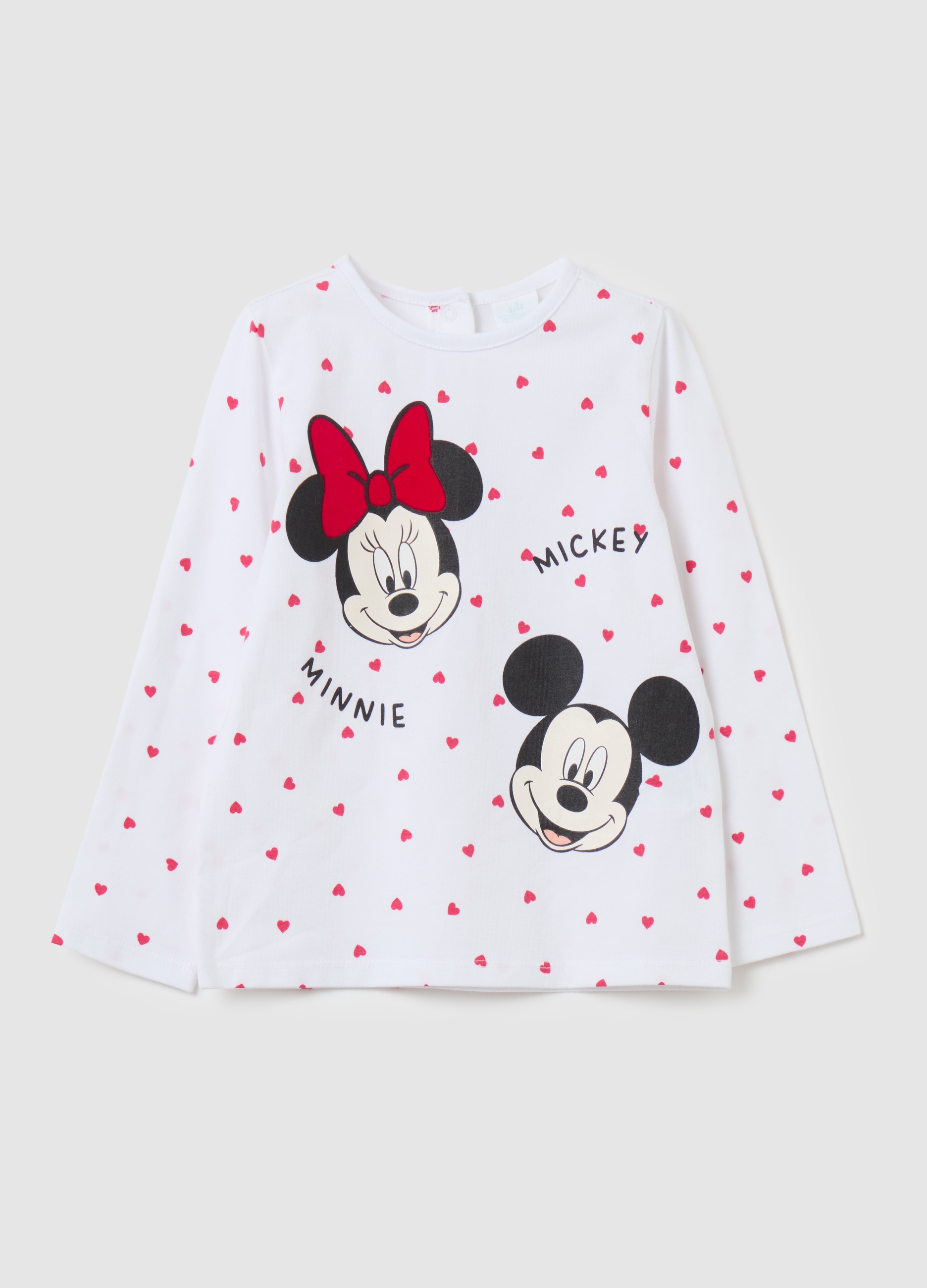 FAGOTTINO, Camiseta Manga Larga Estampado Minnie Y Mickey, Niña, Blanco óptico, Talla: 18-24