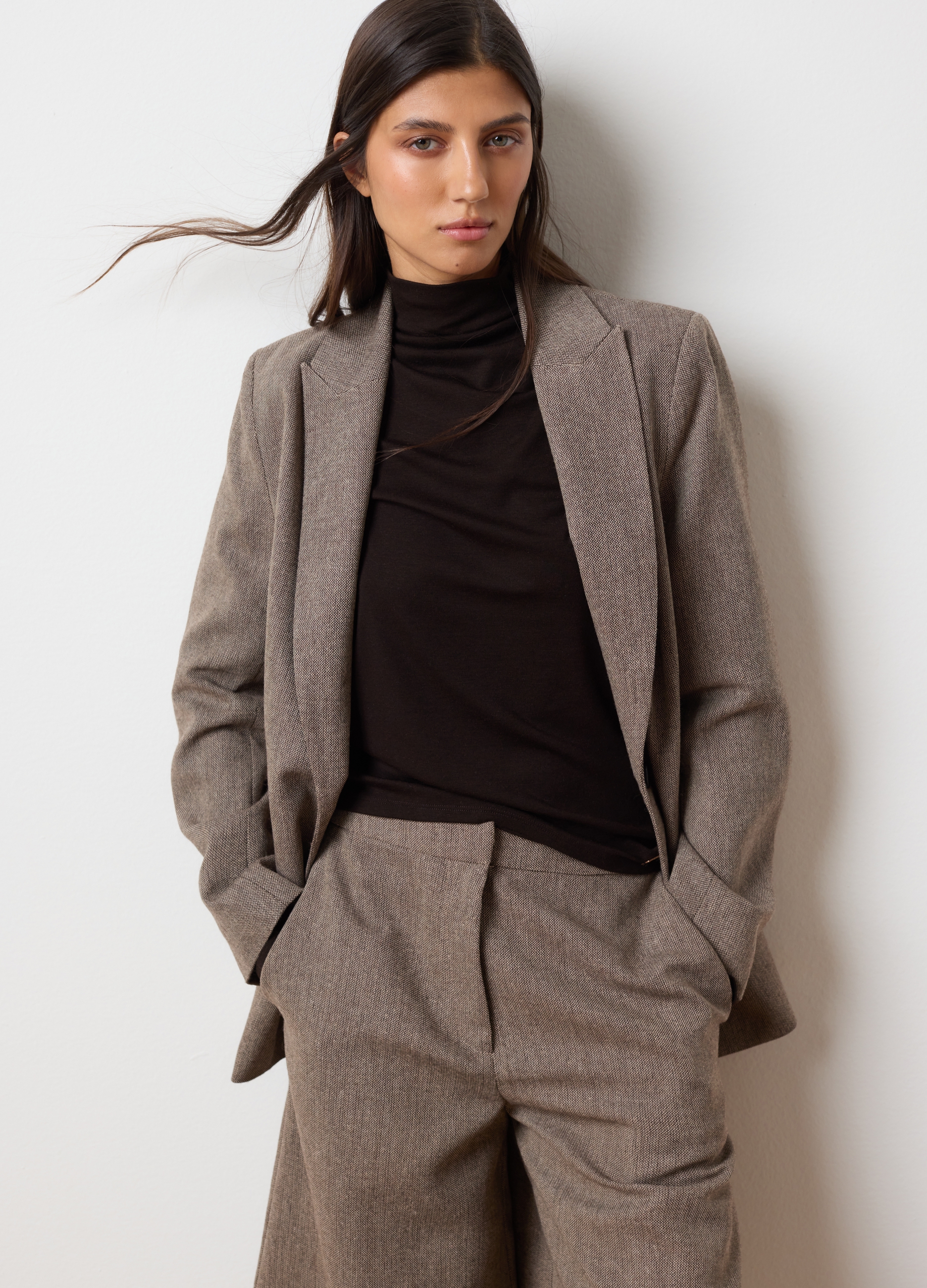 LES COPAINS, T-shirt Lunga A Maniche Marrone, Mujer, Marrón chocolate, Talla: XXL