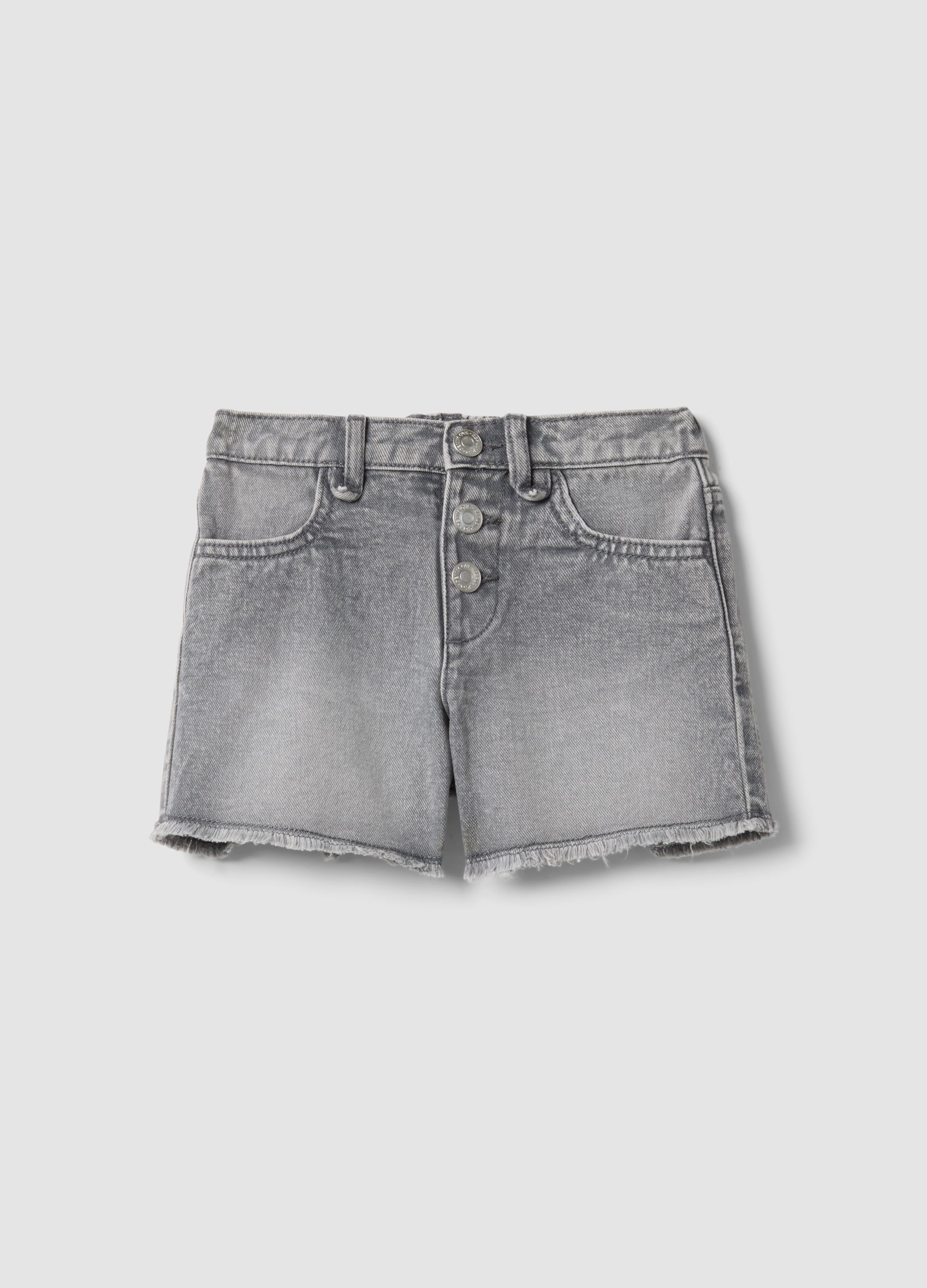REPUBLIC OF DENIM, Short Vaquero Gris De Algodón Puro Para Niña, Corte Regular, Niña, Gris claro, Talla: 4-5
