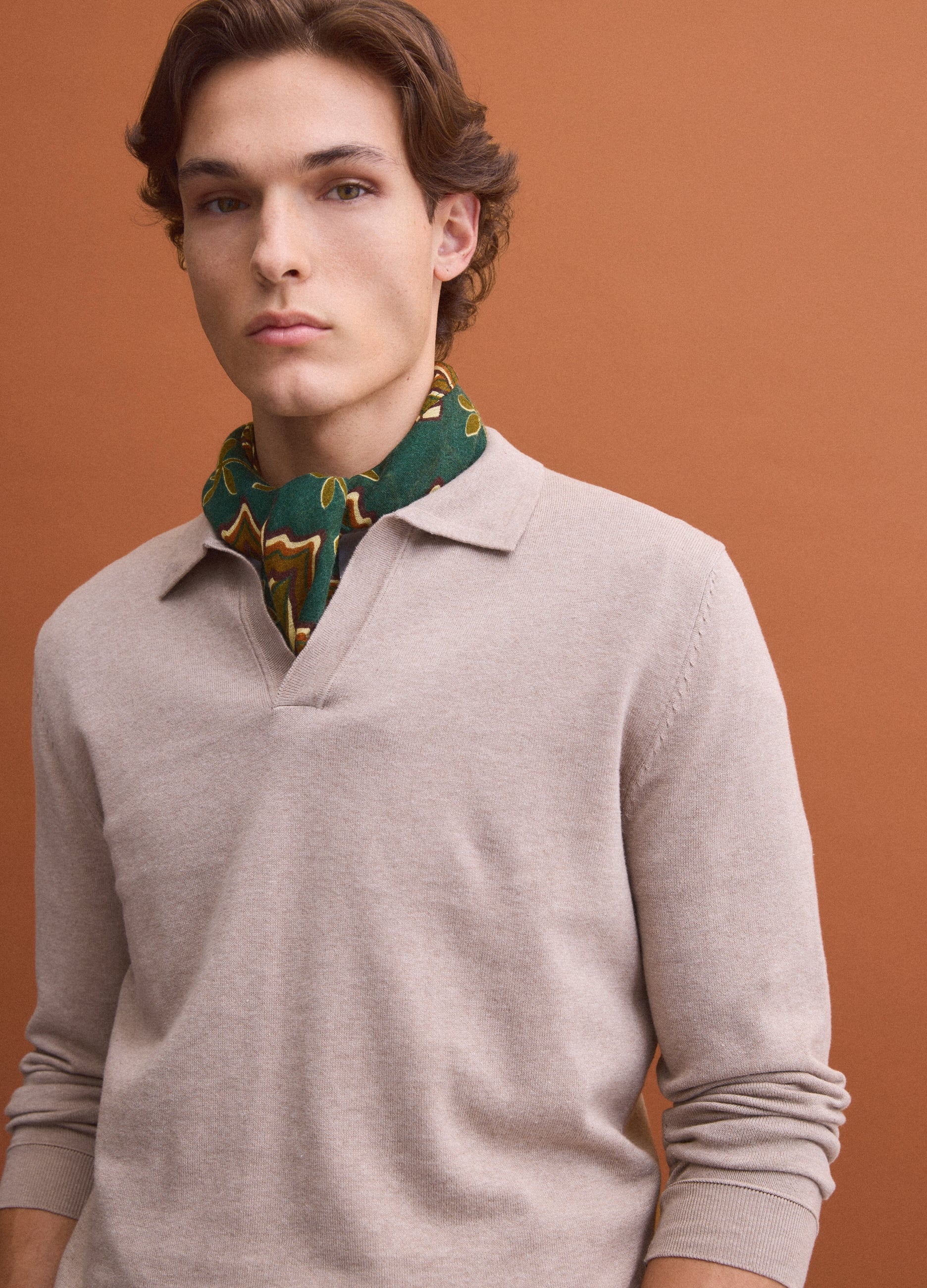 PIOMBO, Polo Beige In Puro Cotone A Maniche Lunghe, Uomo, Rosa, Taglia: XXL