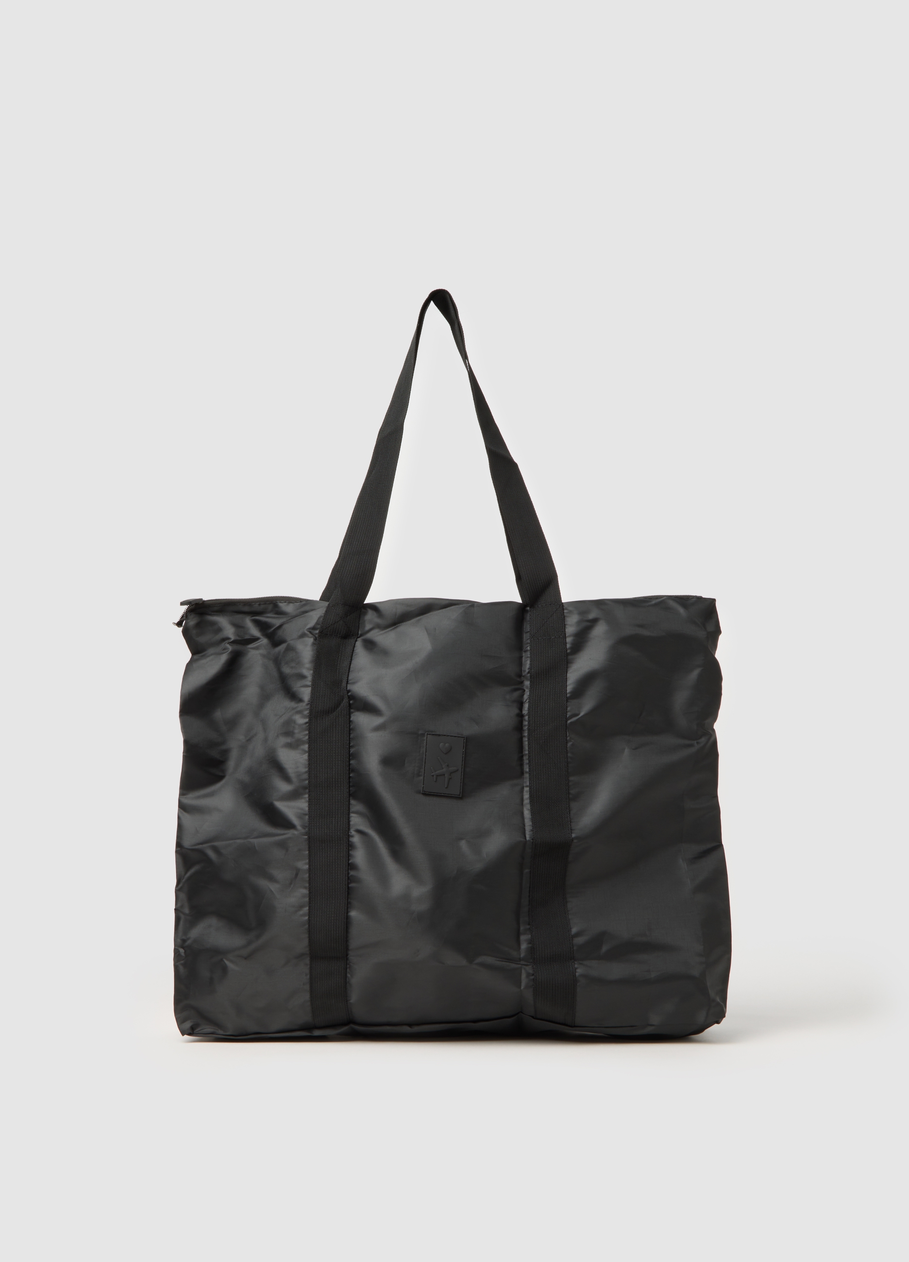 OVS, Borsa Shopper Nera Con Zip, Donna, Nero, Taglia: ONE SIZE