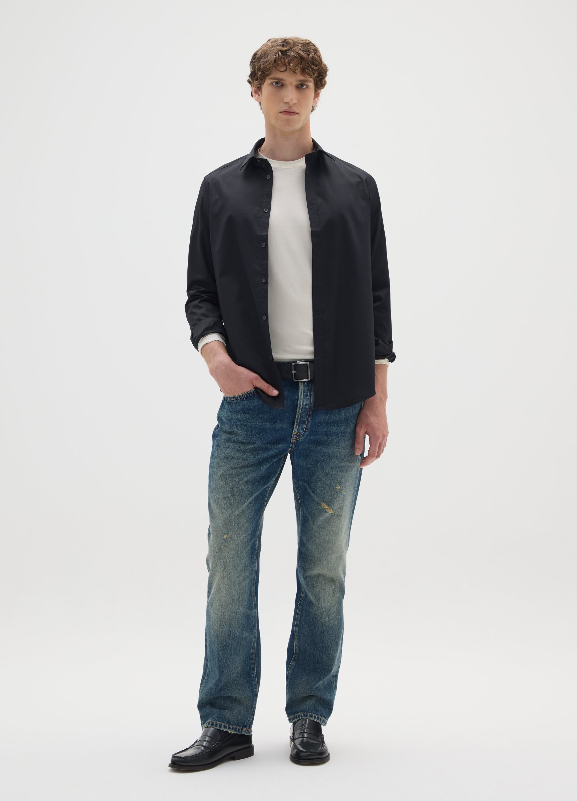 OVS, Vaqueros De Denim De Algodón Puro De Ajuste Regular, Hombre, Lavado oscuro, Talla: 54