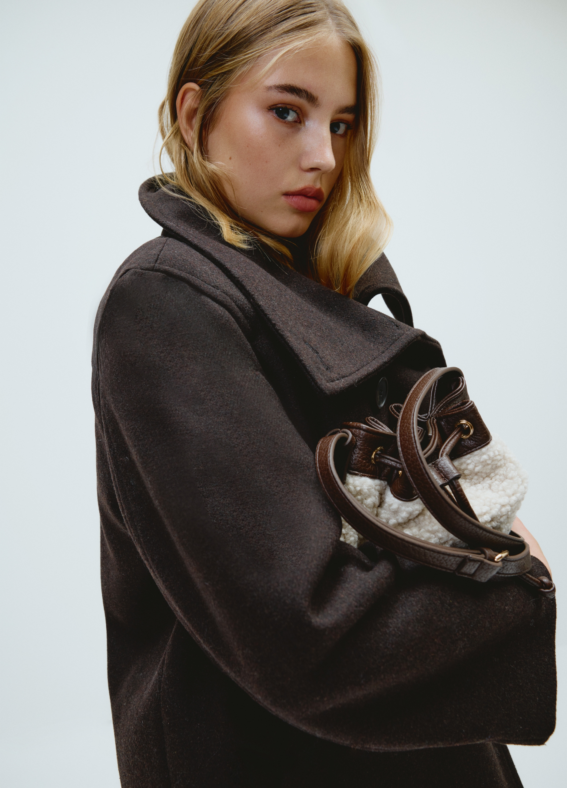 MYA, Cappotto Curvy Marrone Regular Fit Con Bottoni, Donna, Marrone, Taglia: M