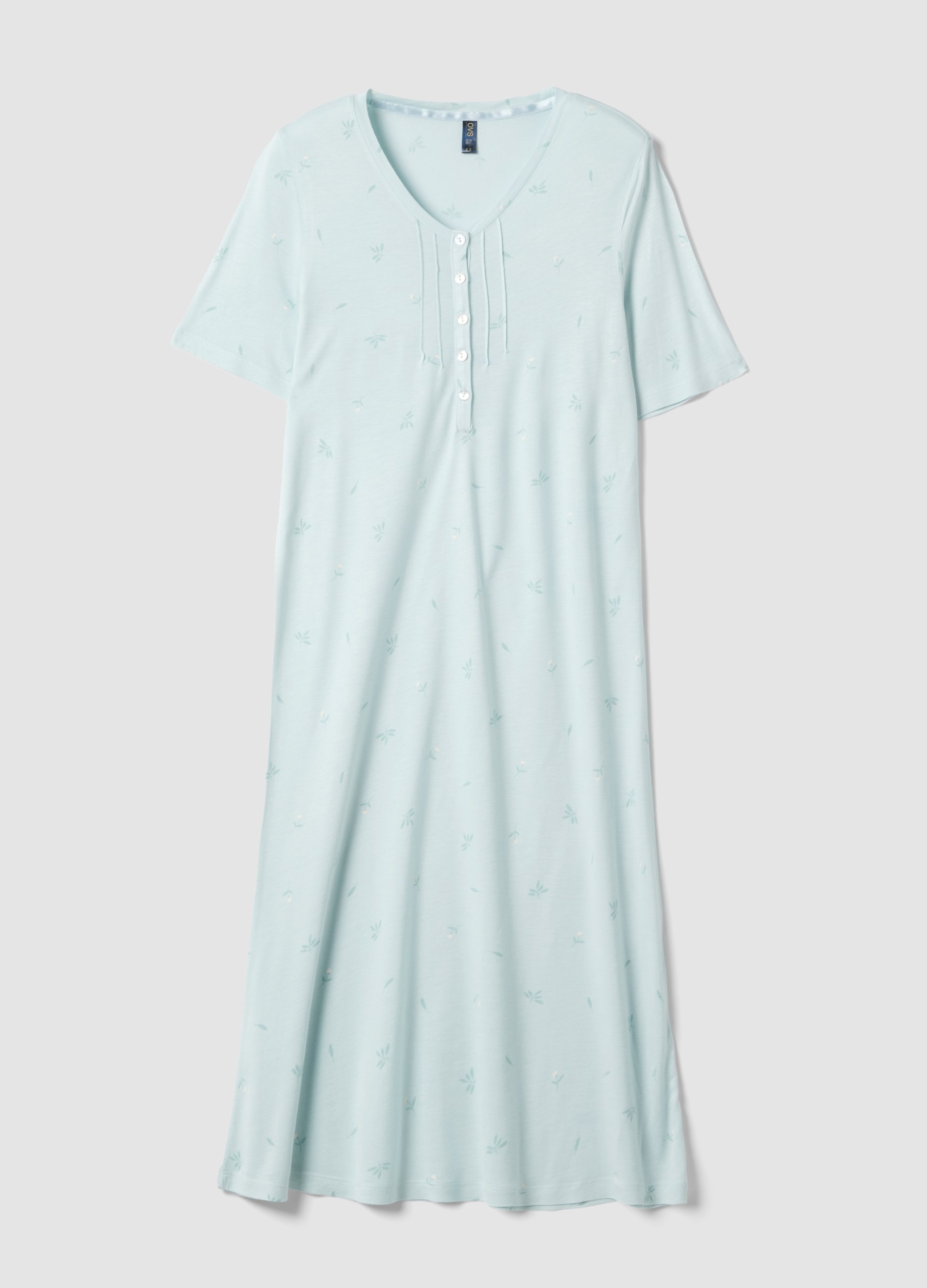 Camisón Azul De Pura Viscosa Ajuste Regular, Mujer, Azul Azur, Talla: 52