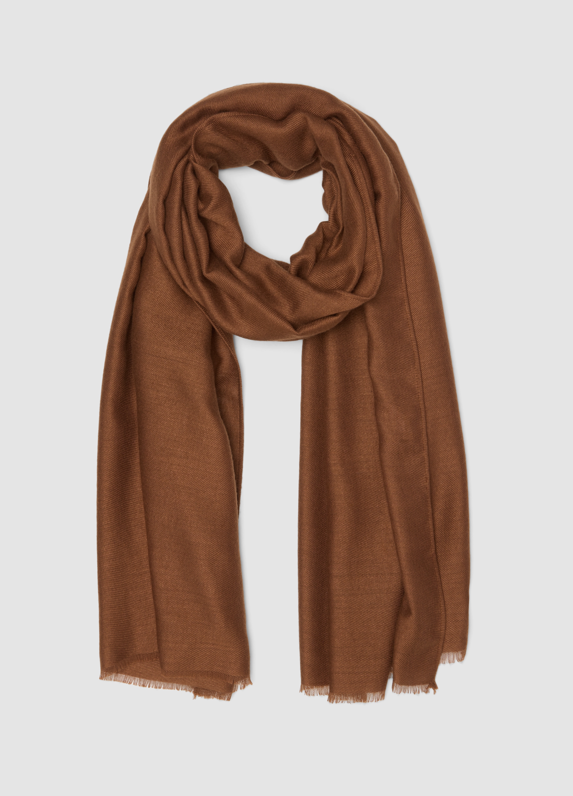 PIOMBO, Sciarpa Marrone Con Frange, Donna, Marrone, Taglia: ONE SIZE