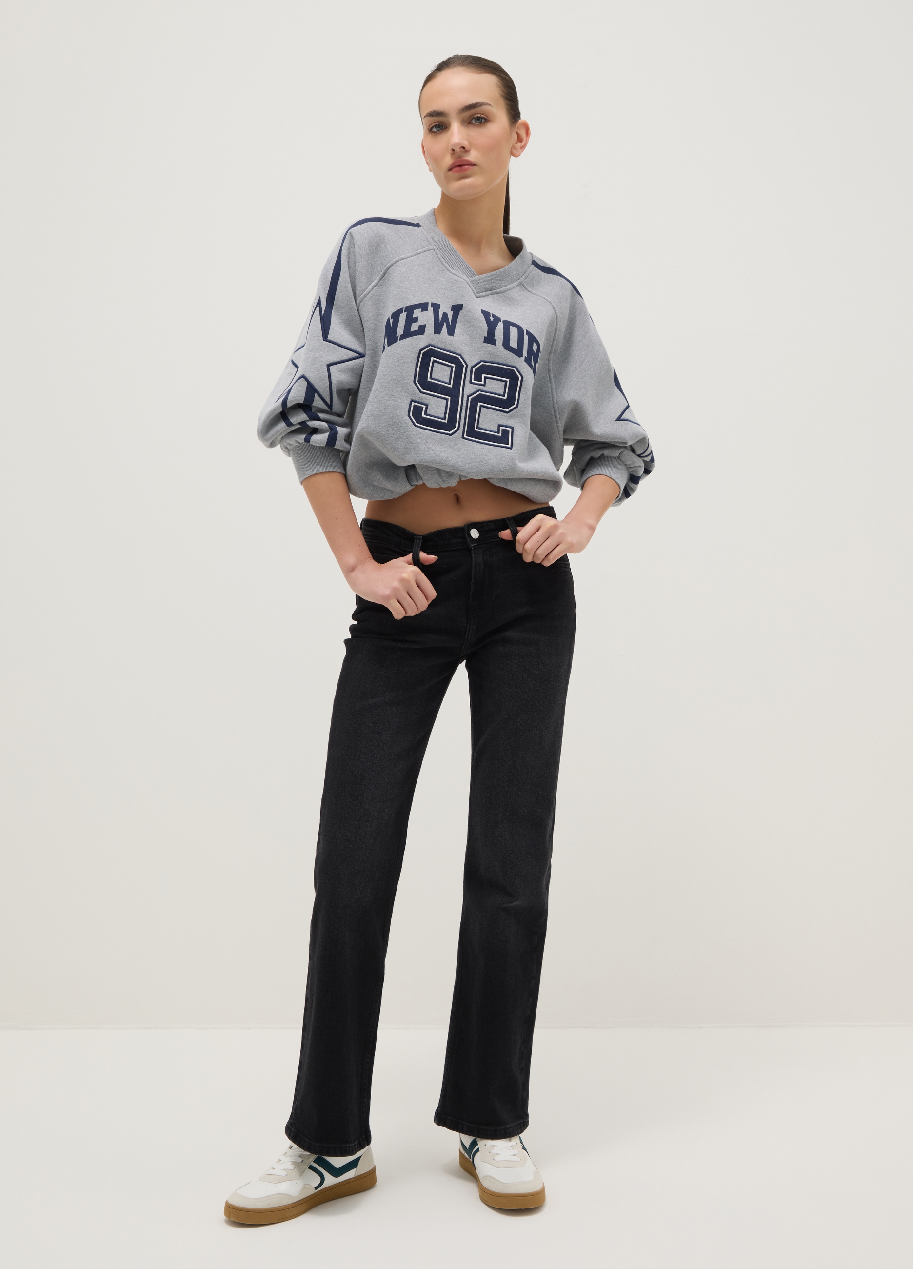 B.ANGEL, Jeans Neri In Cotone Elasticizzato Vestibilità Bootcut, Donna, Nero, Taglia: 36