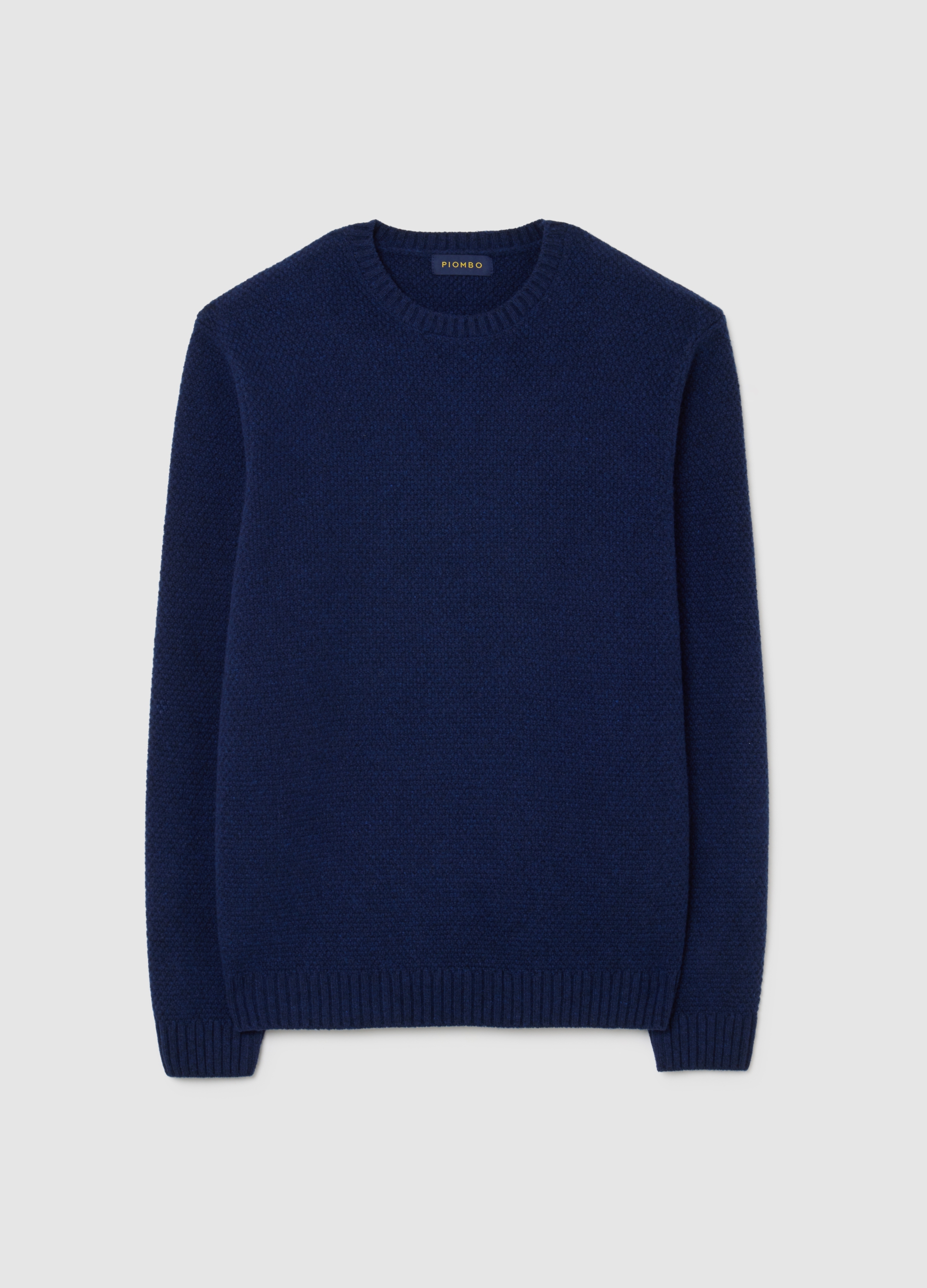 PIOMBO, Jersey Azul De Lana Pura Ajuste Regular, Hombre, Azul marino, Talla: L