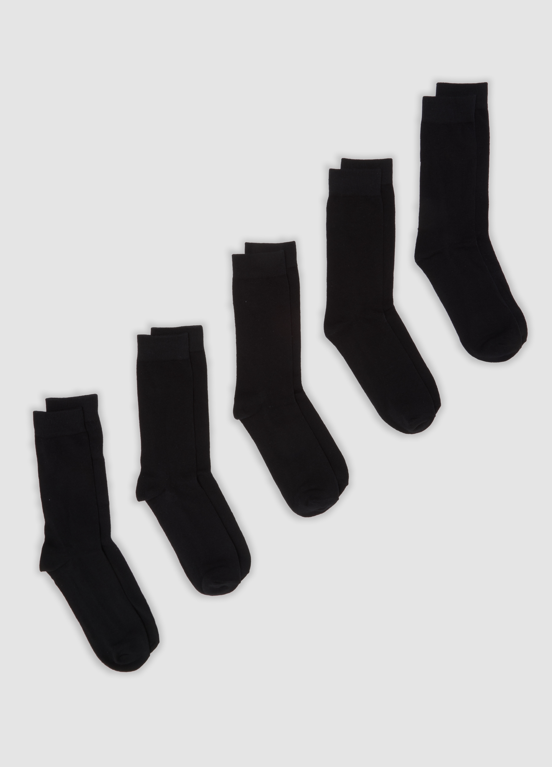 OVS, Multipack Di Cinque Calze Midi Nere In Cotone Organico Elasticizzato, Uomo, Nero, Taglia: 38-42