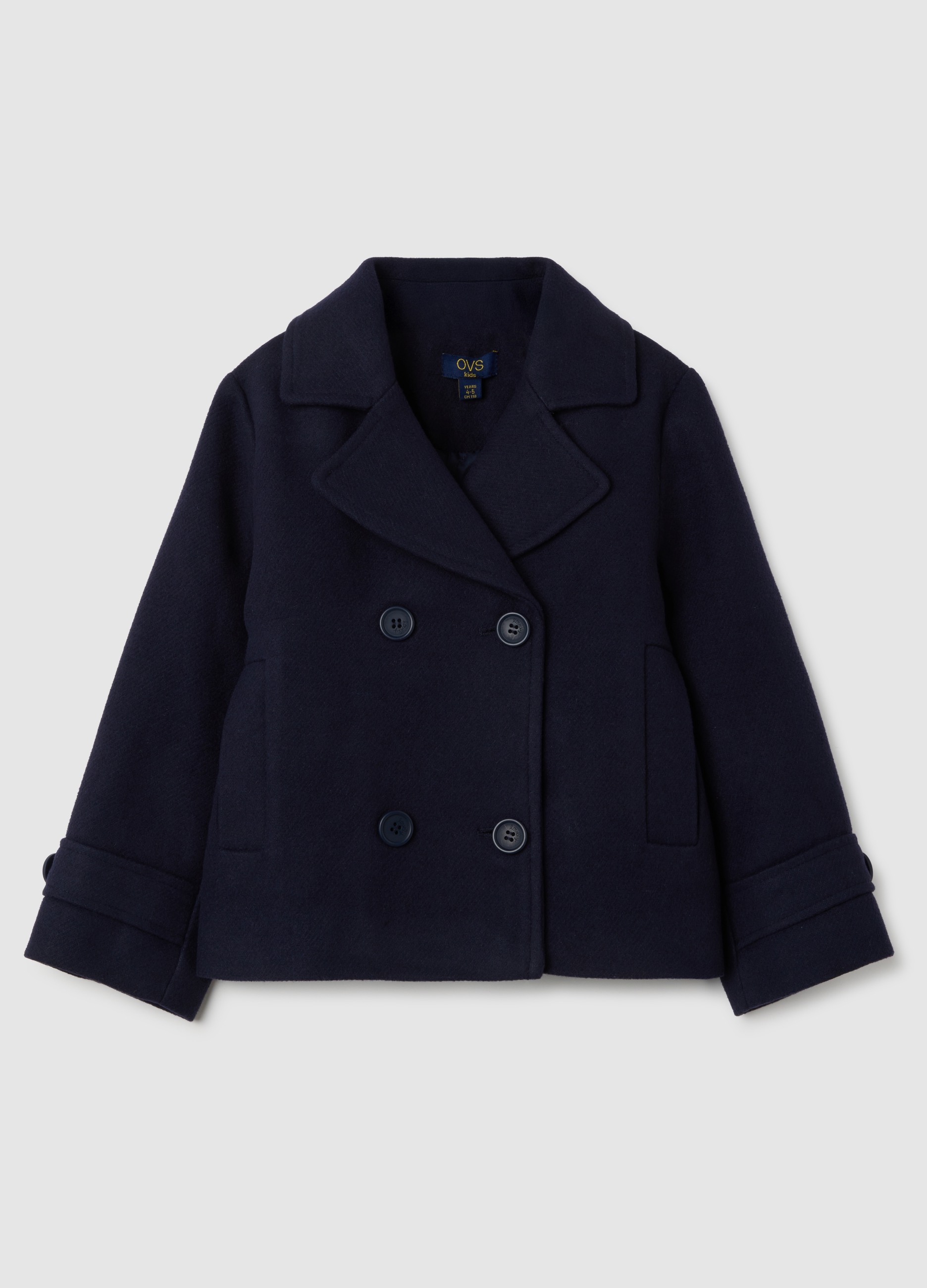 OVS, Abrigo Azul De Doble Botonadura Para Niña, Niña, Azul oscuro, Talla: 9-10