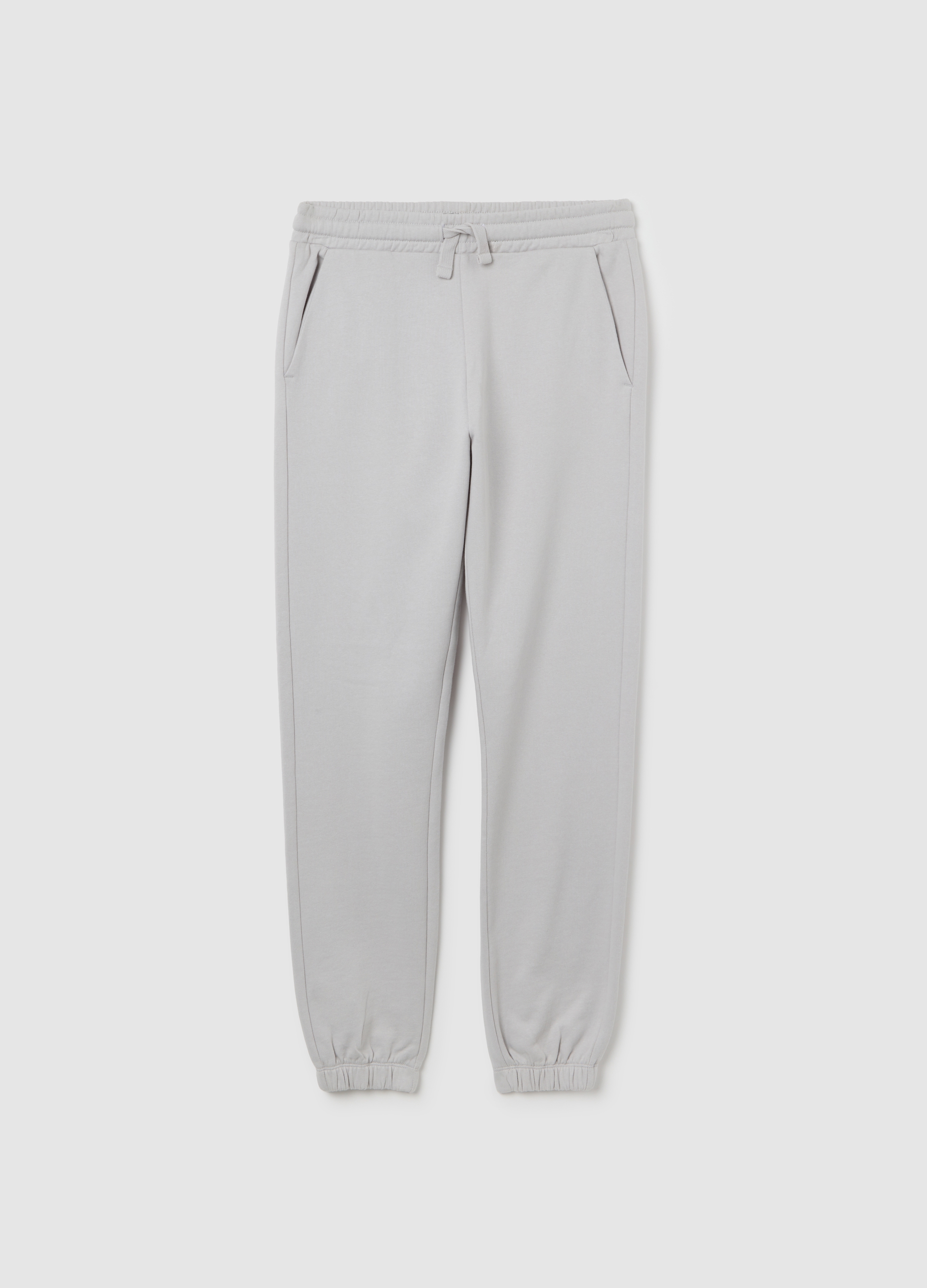 OVS KIDS, Pantaloni Jogger Da Ragazzo In Puro Cotone Grigio Regular Fit, Niño, Gris claro, Talla: 12-13