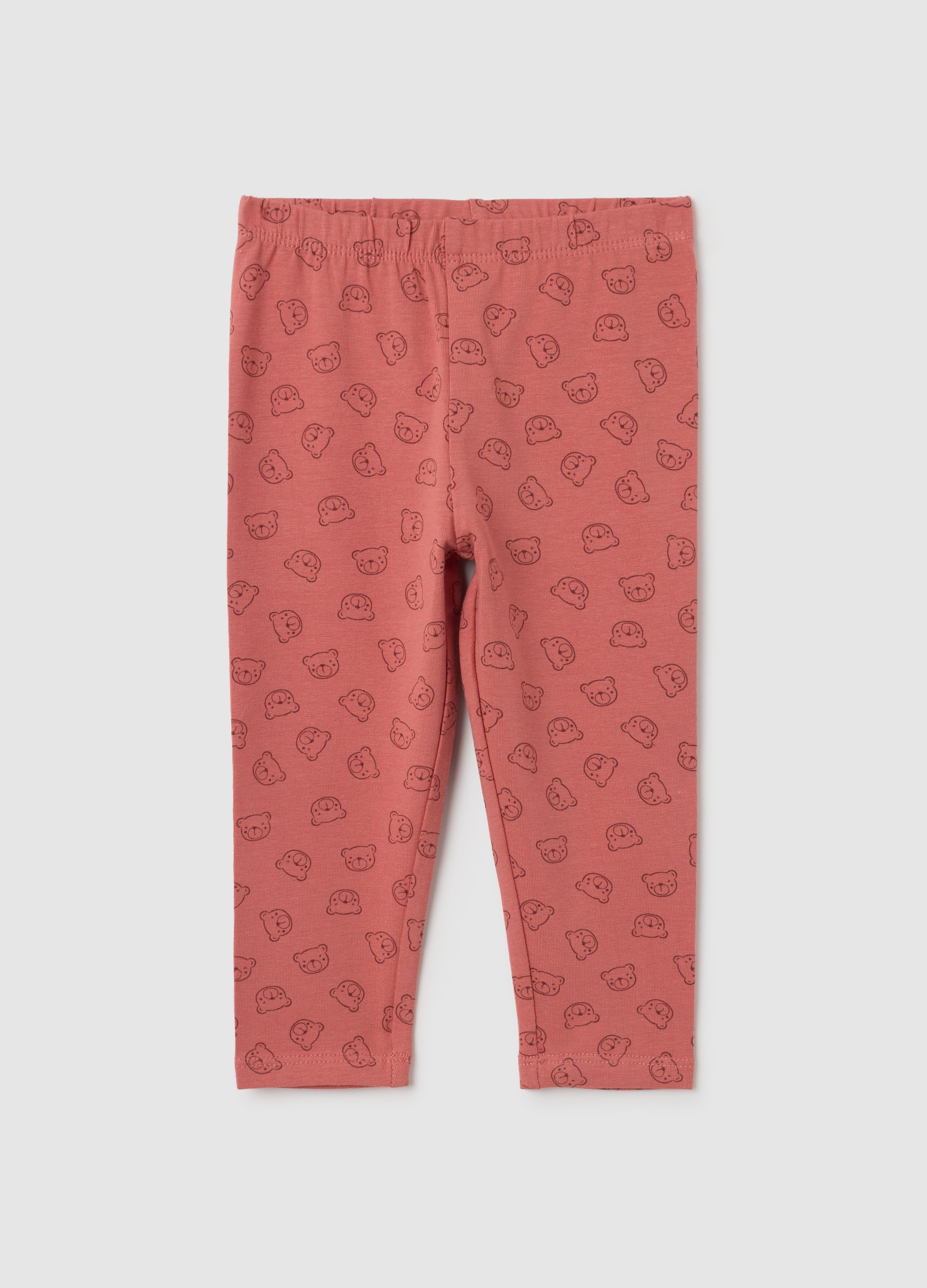 OVS, Leggings Per Bambine In Cotone Rosso Elasticizzato, Mädchen, Dunkelrot, Größe: 9-12