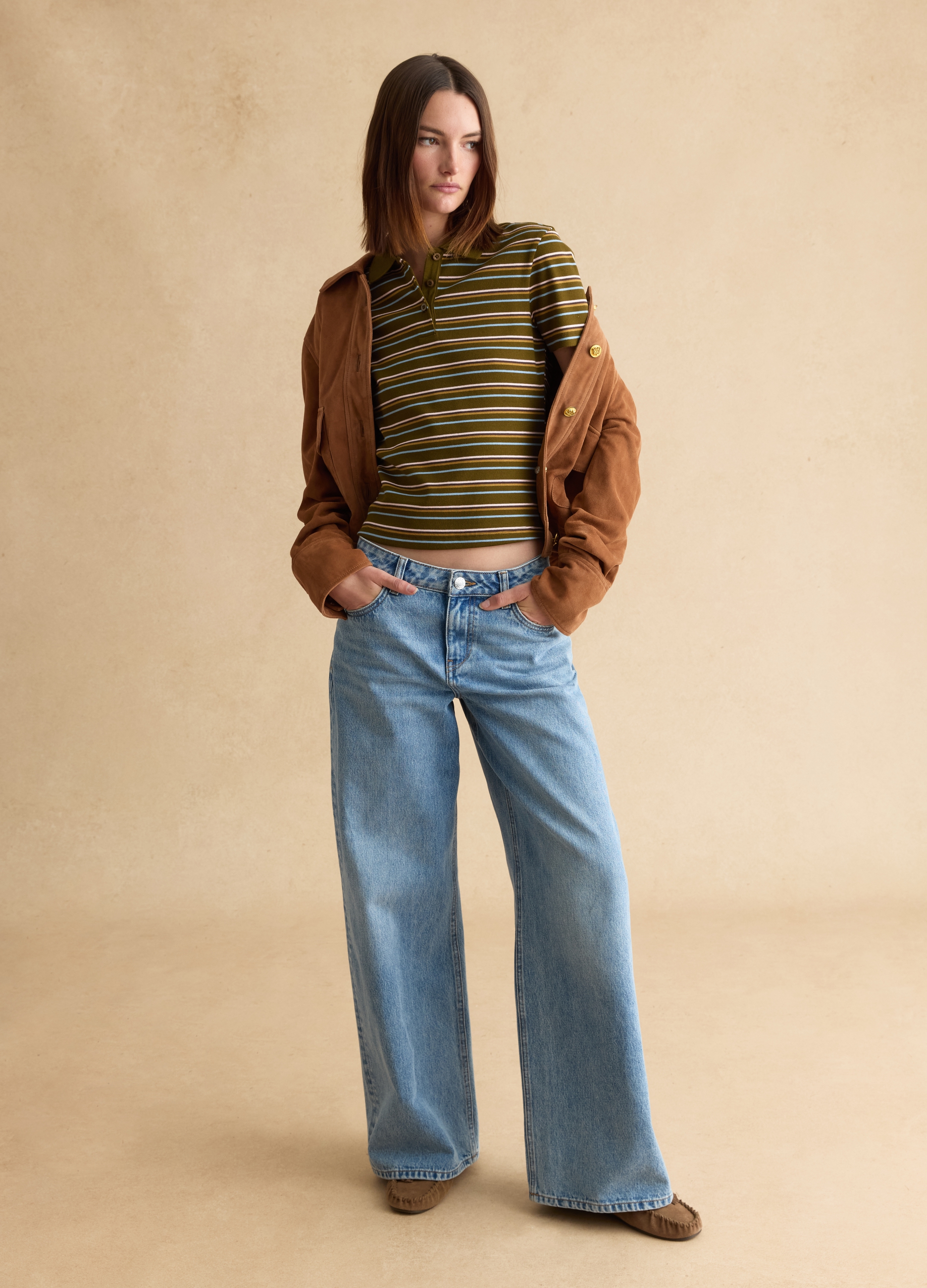 LES COPAINS, Polo Verde A Righe In Cotone Elasticizzato, Mujer, Verde, Talla: 40