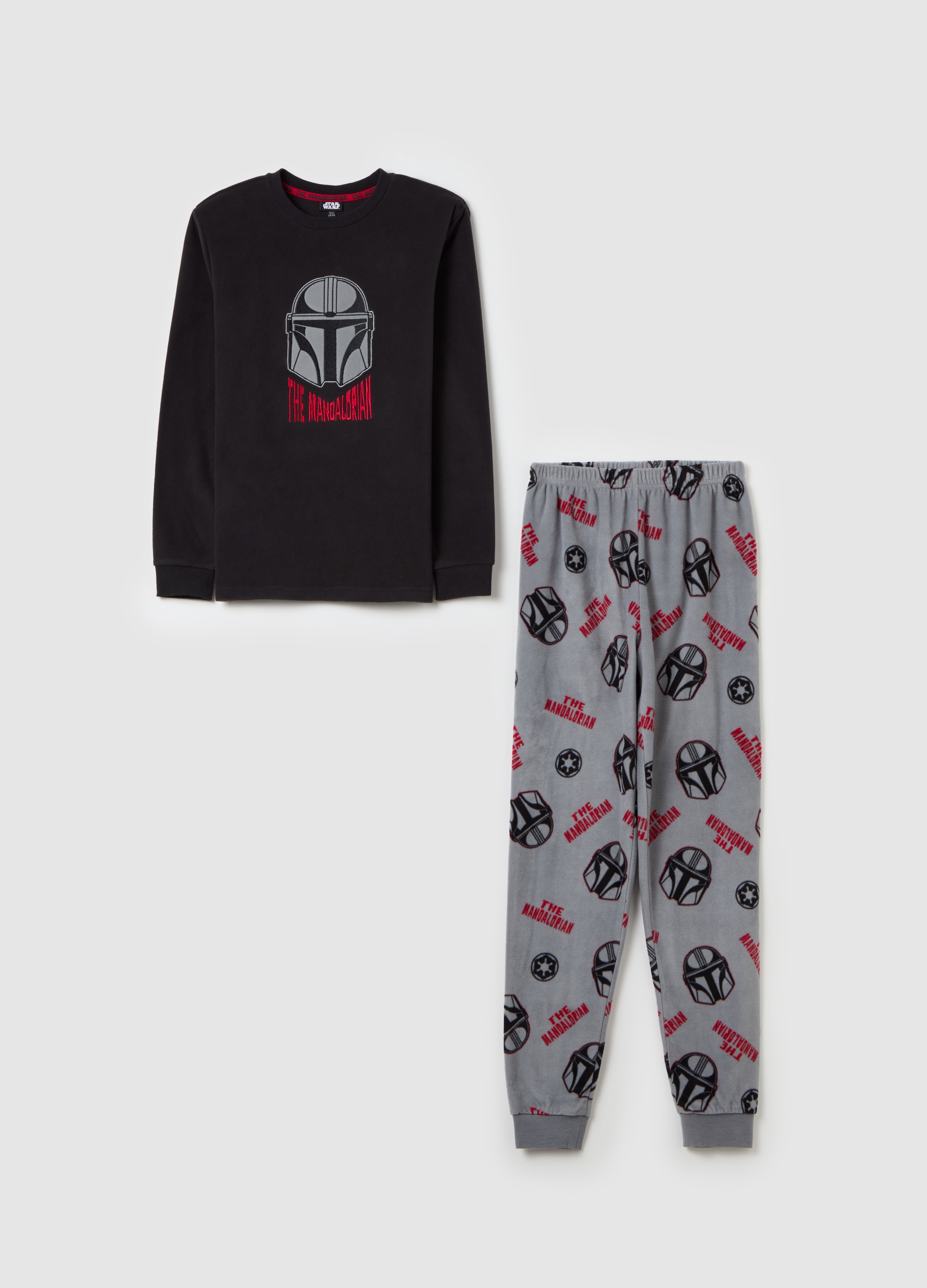 OVS KIDS, Pijama De Chenilla Con Estampado The Mandalorian, Niño, Negro/Gris, Talla: 12-13