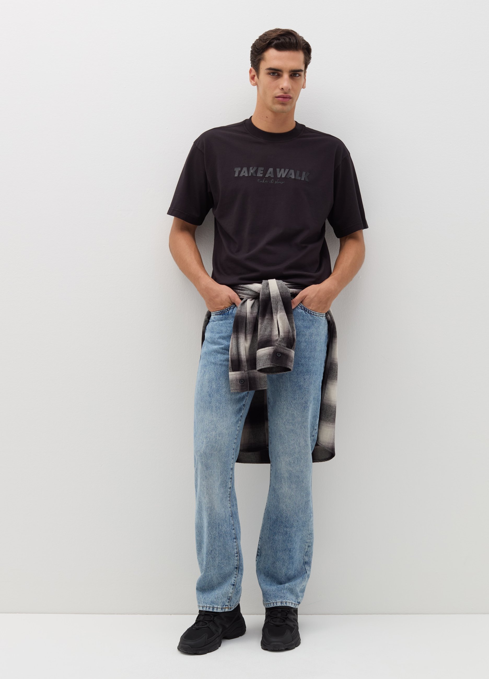 B.ANGEL, T-shirt In Cotone Con Stampa, Uomo, Nero, Taglia: L