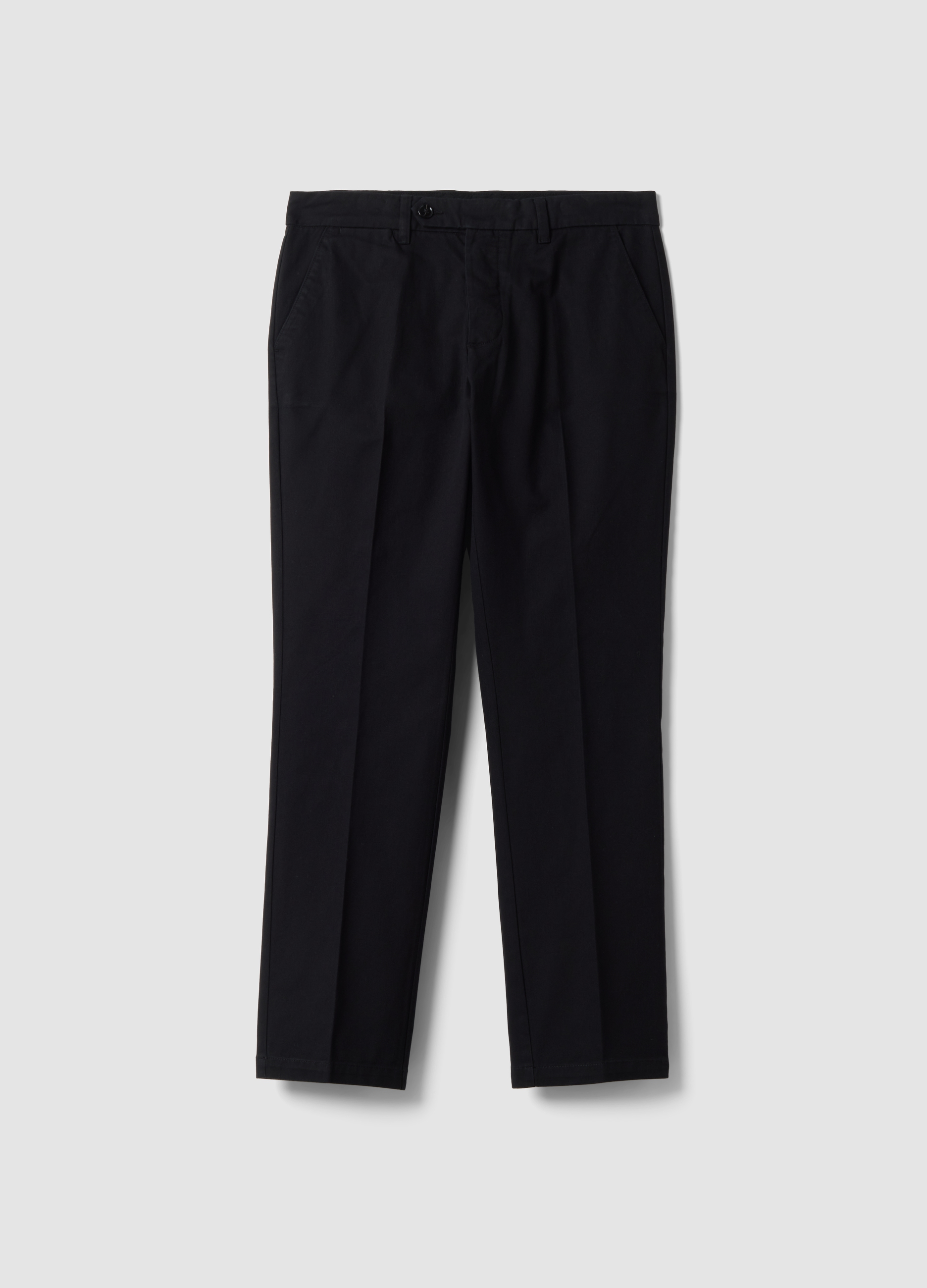 OVS, Pantaloni Chino Neri In Puro Cotone Regular Fit, Uomo, Nero, Taglia: 52