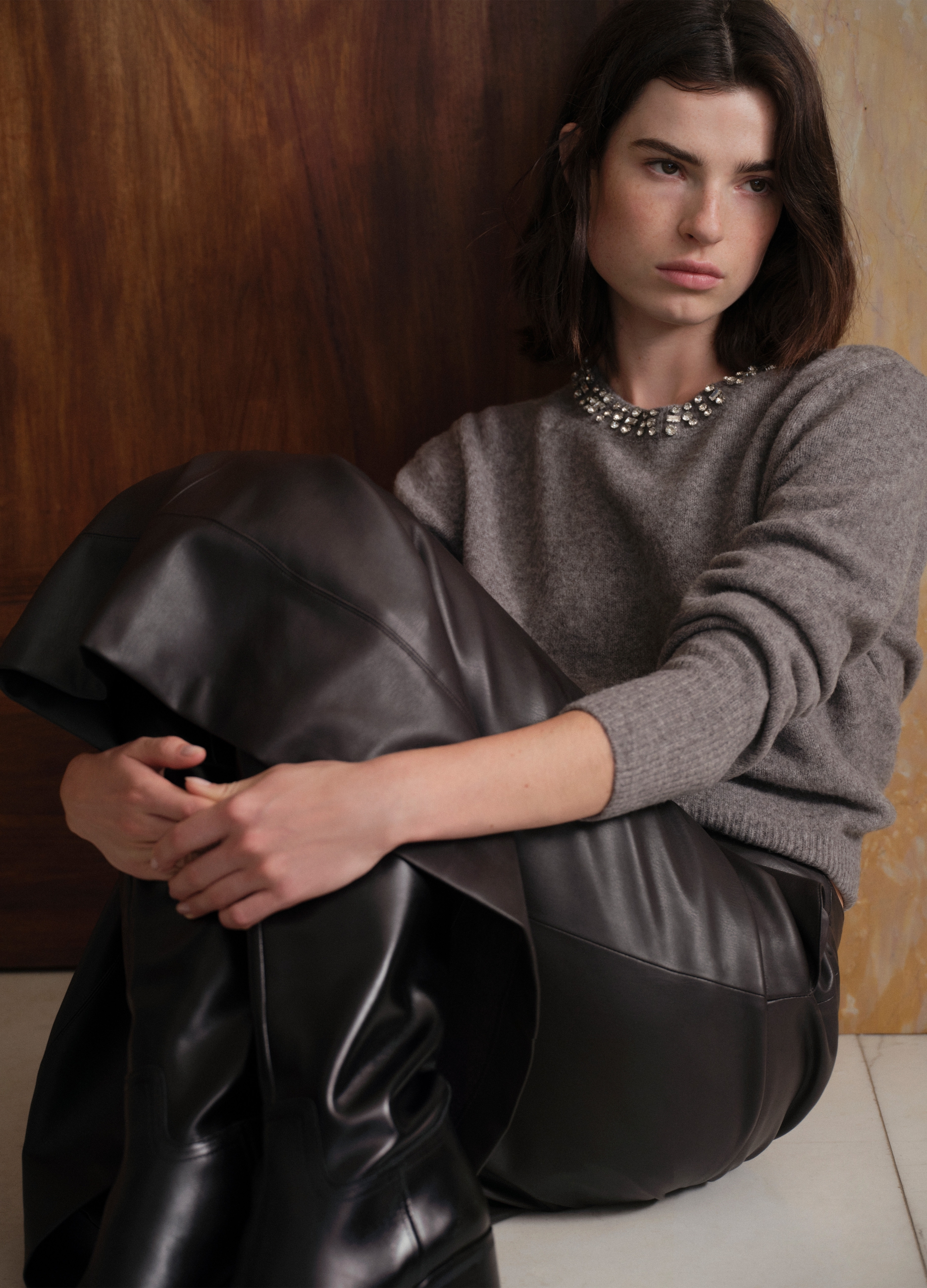 LES COPAINS, Jersey Gris Regular Fit Con Cuello Joya, Mujer, Gris jaspeado, Talla: 42