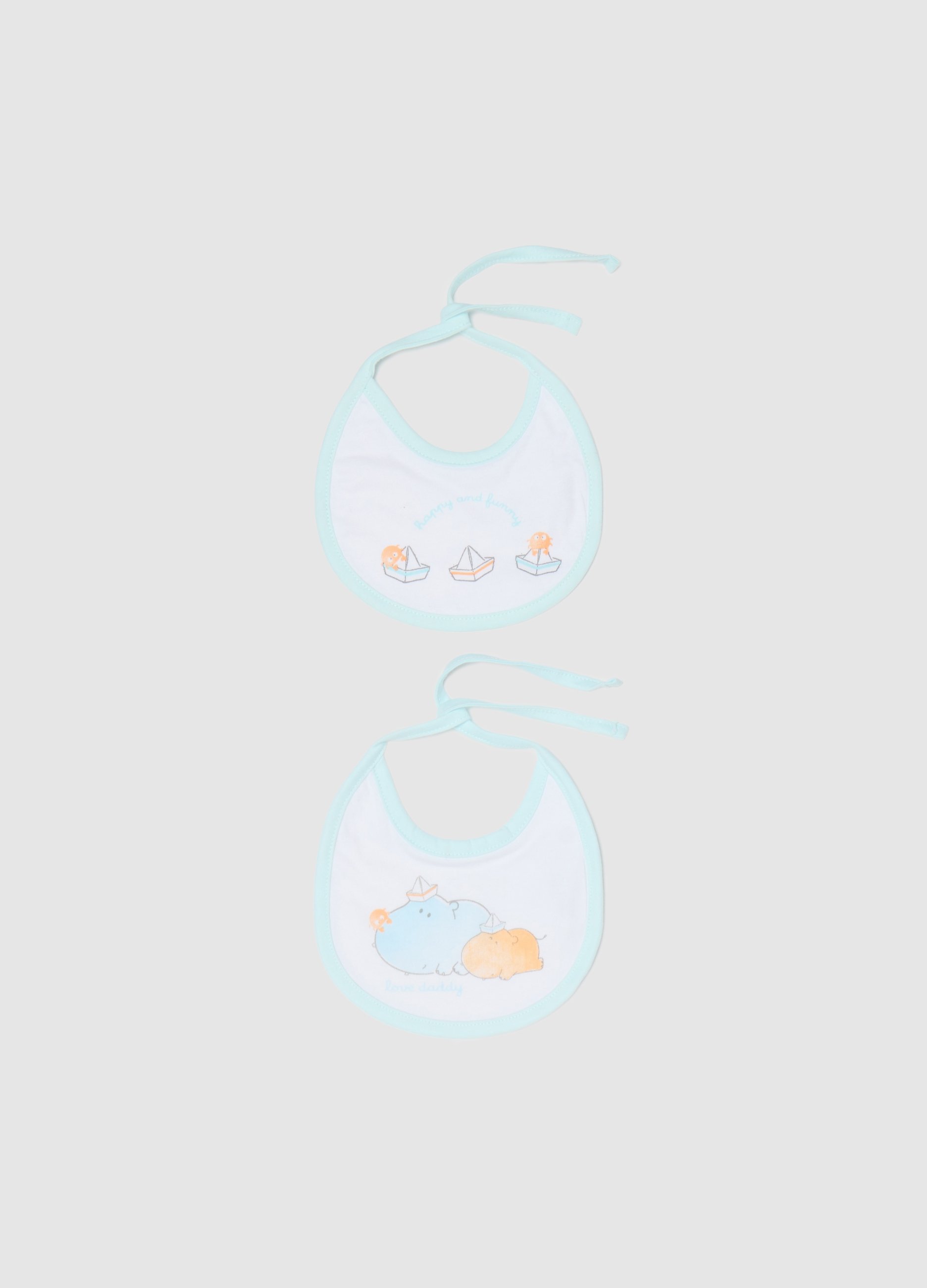 FAGOTTINO, Bipack Bavette In Cotone Con Stampa, Neonato, Multicolor, Taglia: T.U.