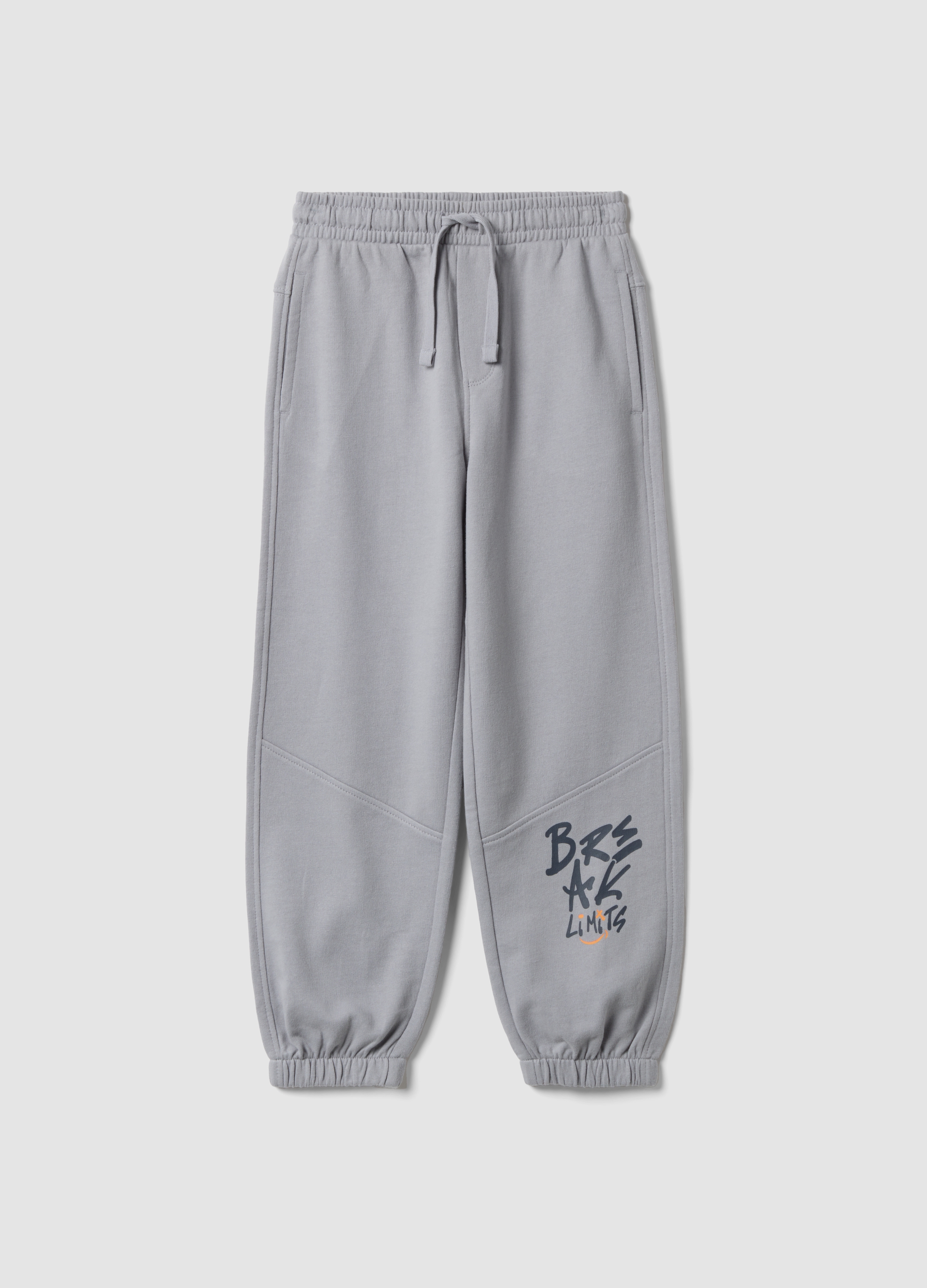 OVS KIDS, Pantaloni Jogger Grigi In Puro Cotone, Bambino, Grigio, Taglia: 6-7