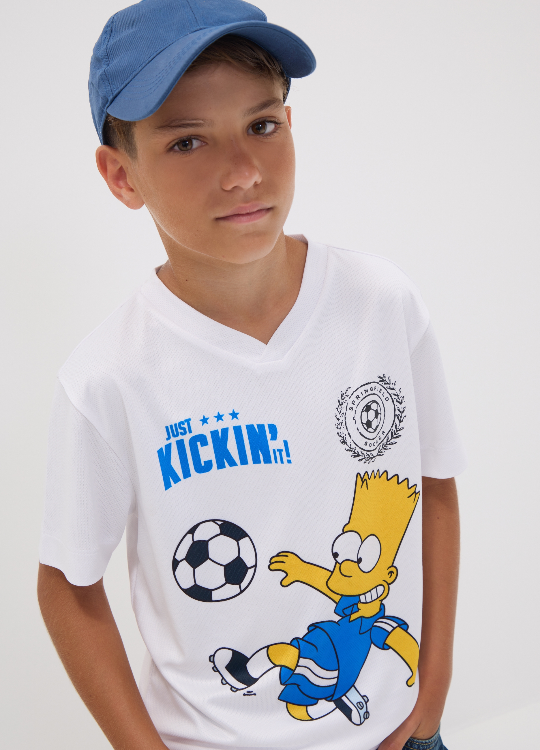 OVS KIDS, T-shirt Bianca Con Stampa Simpson Regular Fit, Bambino, Bianco, Taglia: 10-11